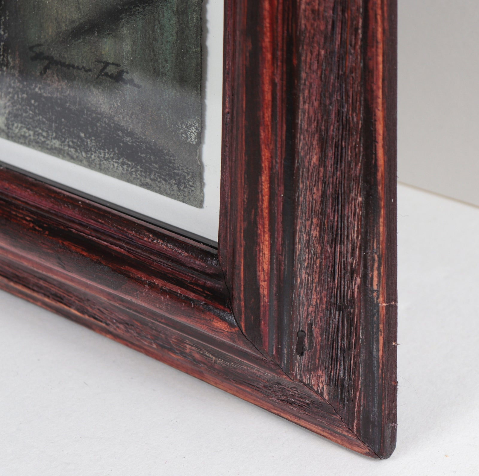 Cubist Figures in Scene <br>1950s Charcoal & Pastel <br><br>#66919