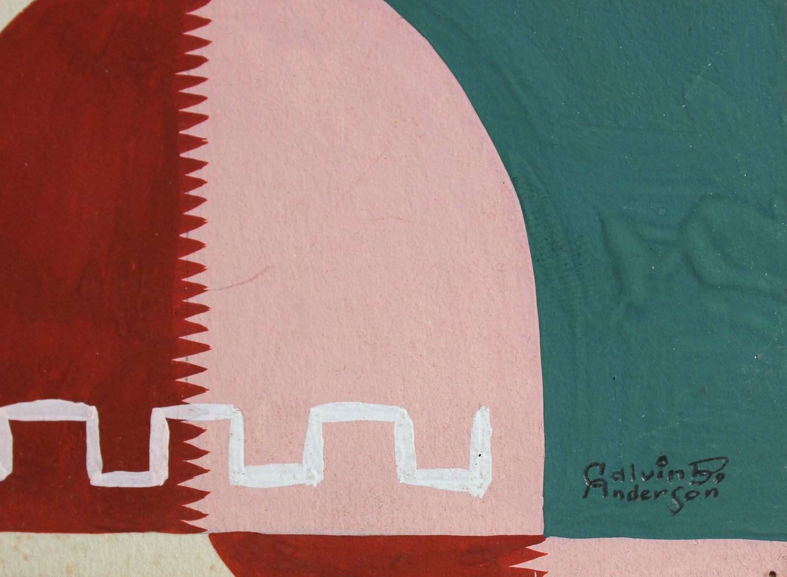 Abstracted Figure Pattern <br>Mid Century Gouache <br><br>#97529