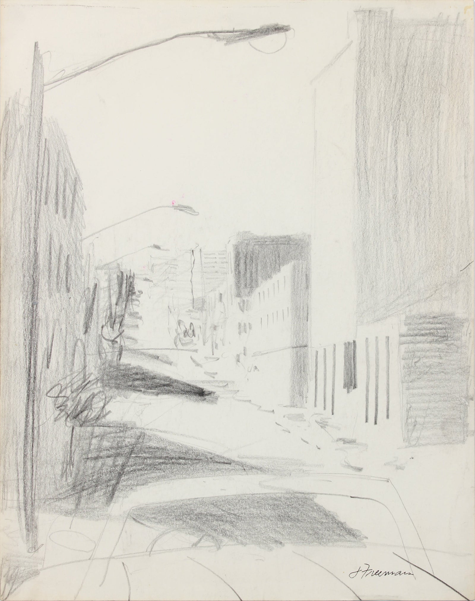Quiet San Francisco Street Scene <br>20th Century Graphite <br><br>#A8315