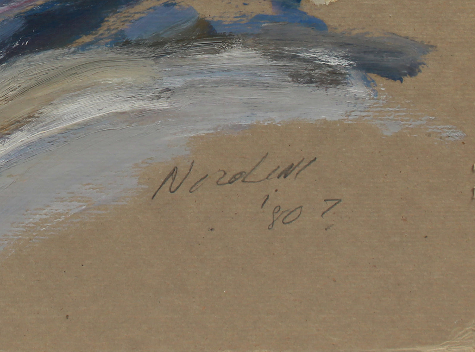 Reclining Abstracted Nude <br>1980 Oil on Paper <br><br>#A9755