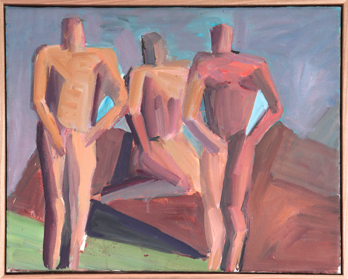 Expressionist Figure Trio &lt;br&gt;20th Century Oil &lt;br&gt;&lt;br&gt;#C3978