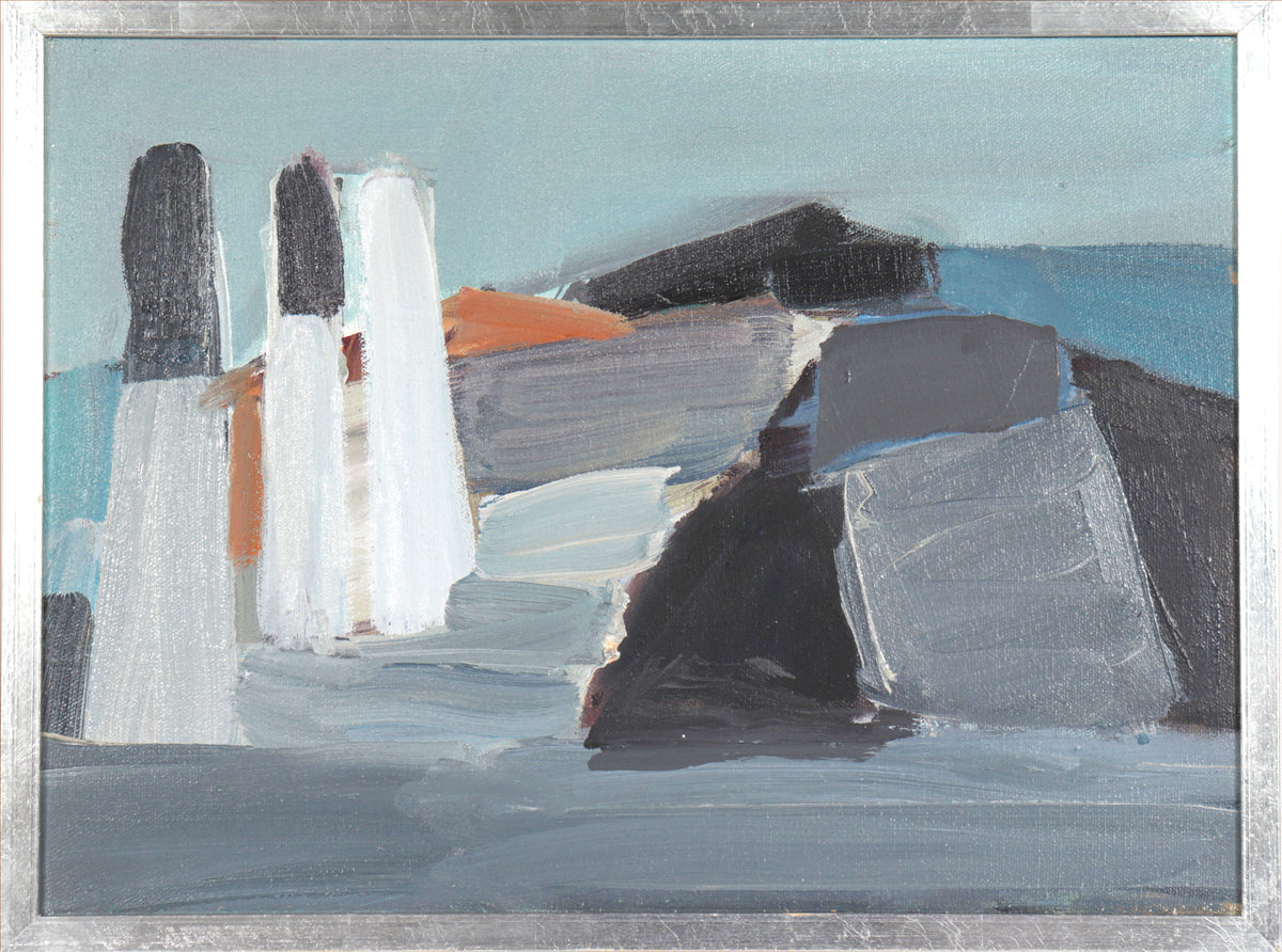 German Expressionist Abstract Seascape &lt;br&gt;Mid Century Oil &lt;br&gt;&lt;br&gt;#C4036