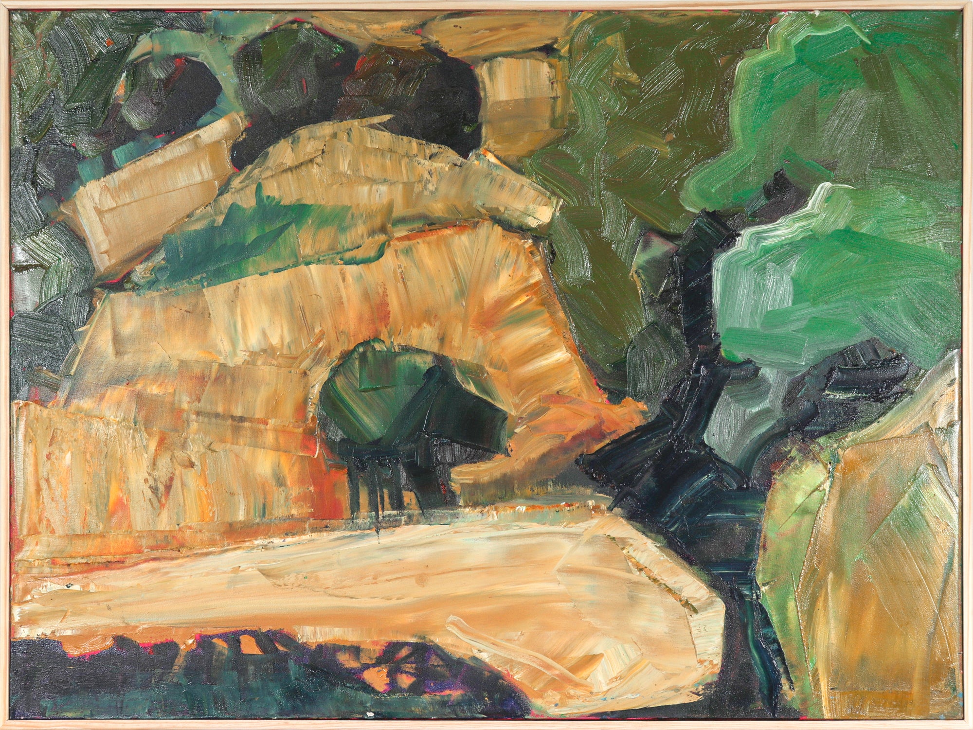 Abstracted California Hillside <br>20th Century Oil <br><br>#C4055