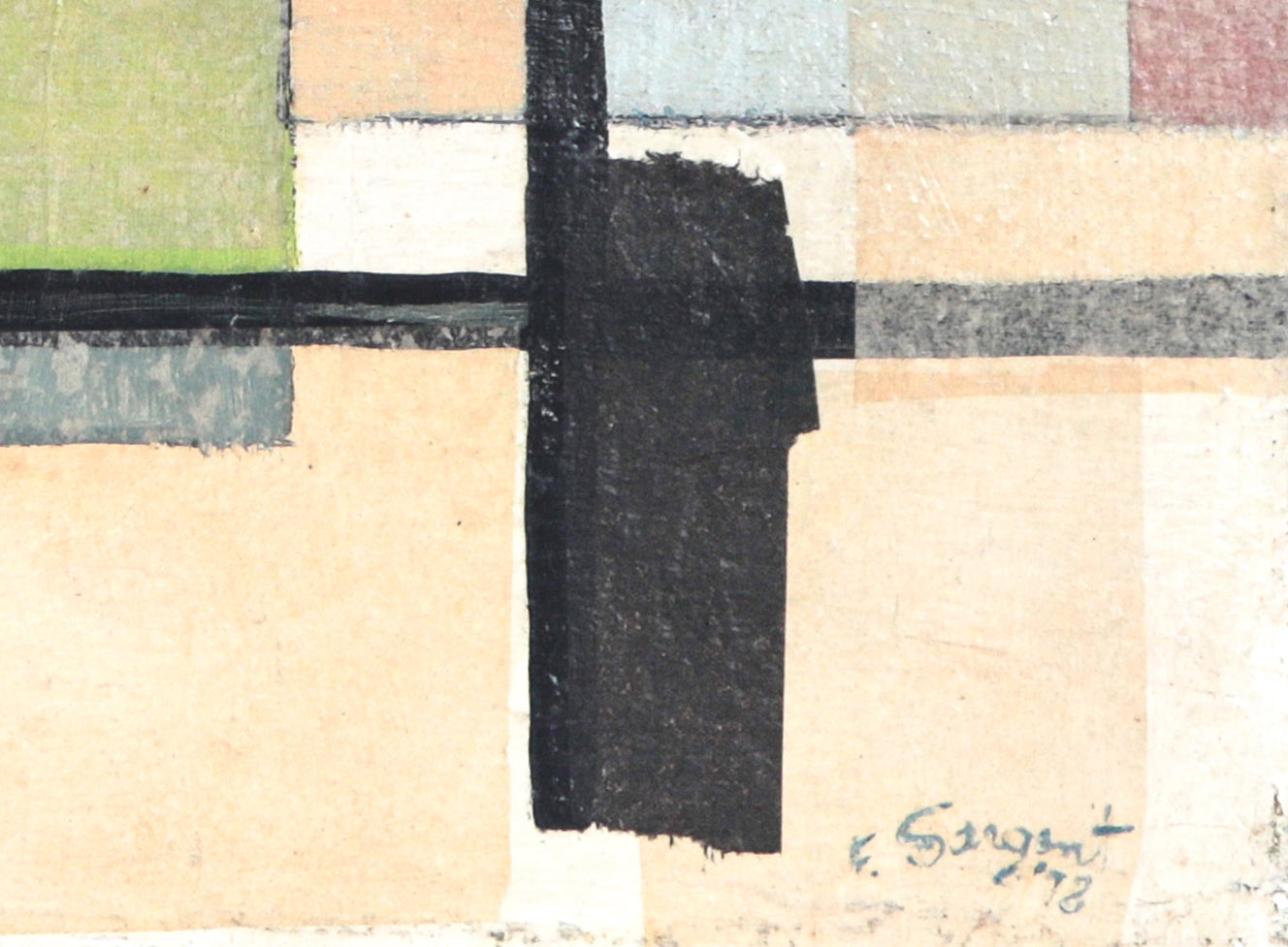 <I>Abstract</I> <br>1978 Mixed-Media Painting<br><br>#C4123