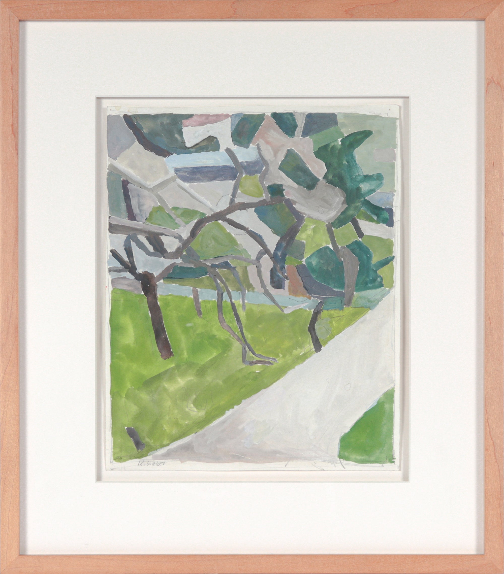 Abstract Expressionist Landscape <br>20th Century Gouache <br><br>#C4412