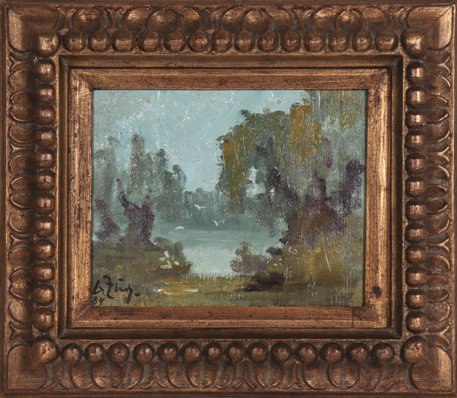 Soviet Impressionist Landscape <br>1984 Oil <br><br>#C5667