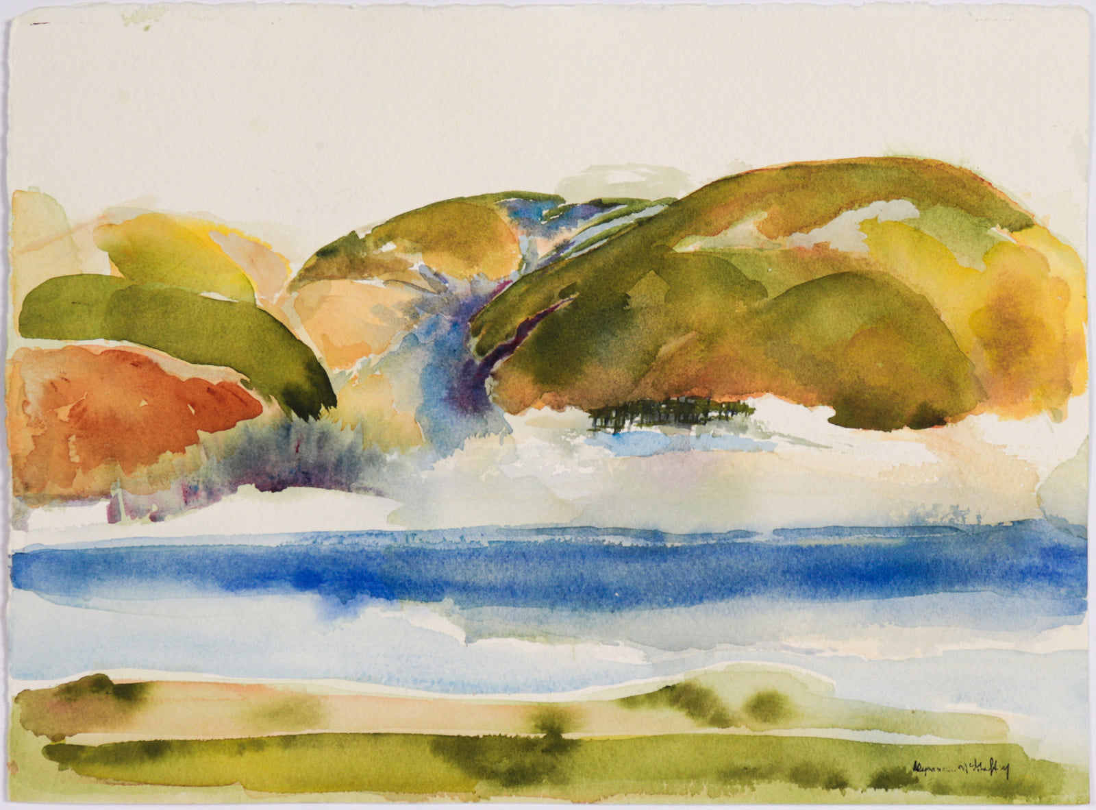 Double Sided Landscape<br>Mid 20th Century Watercolor<br><br>C6611
