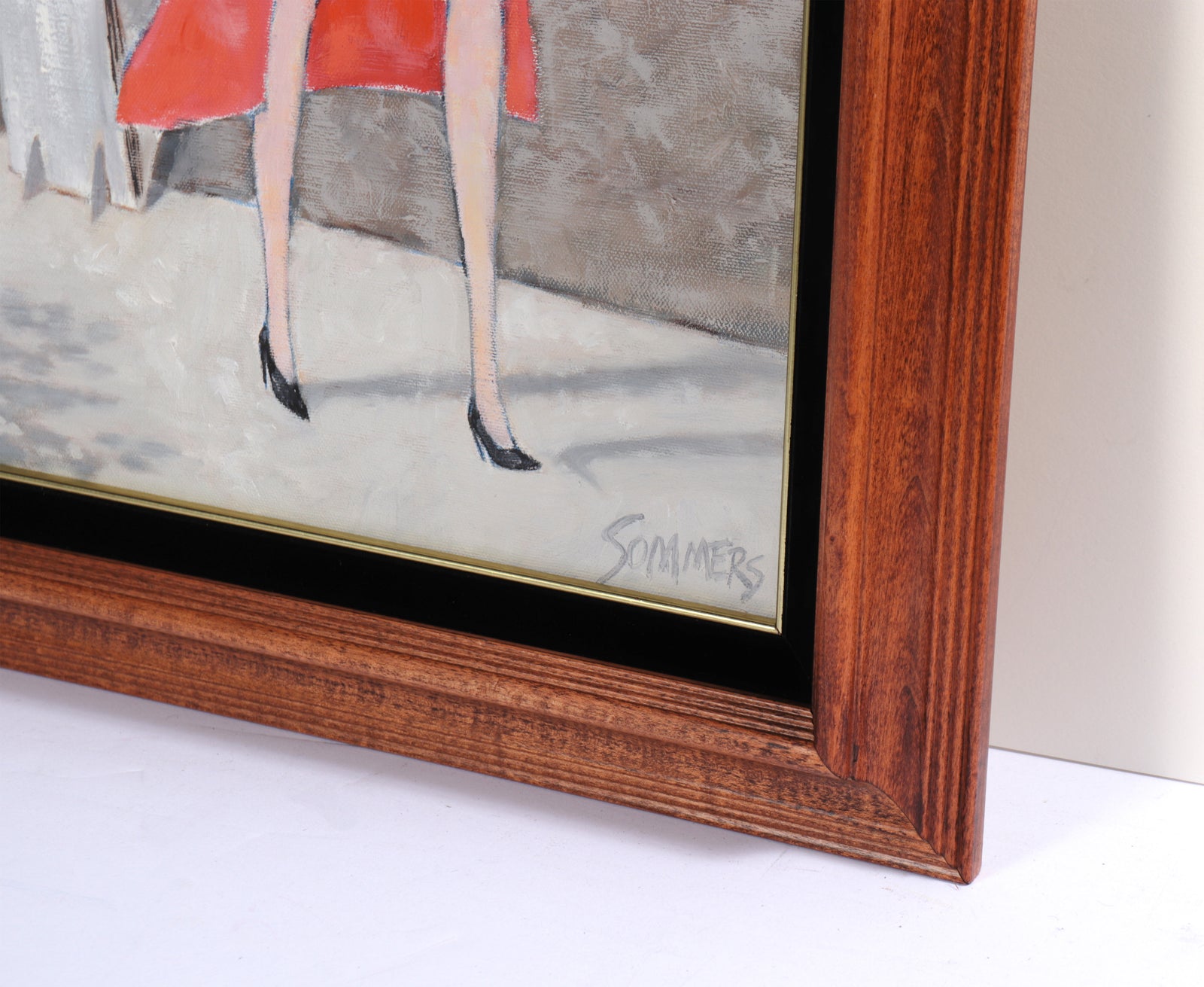 Figures along the Seine in Paris <br>1980s Acrylic <br><br>#C6703