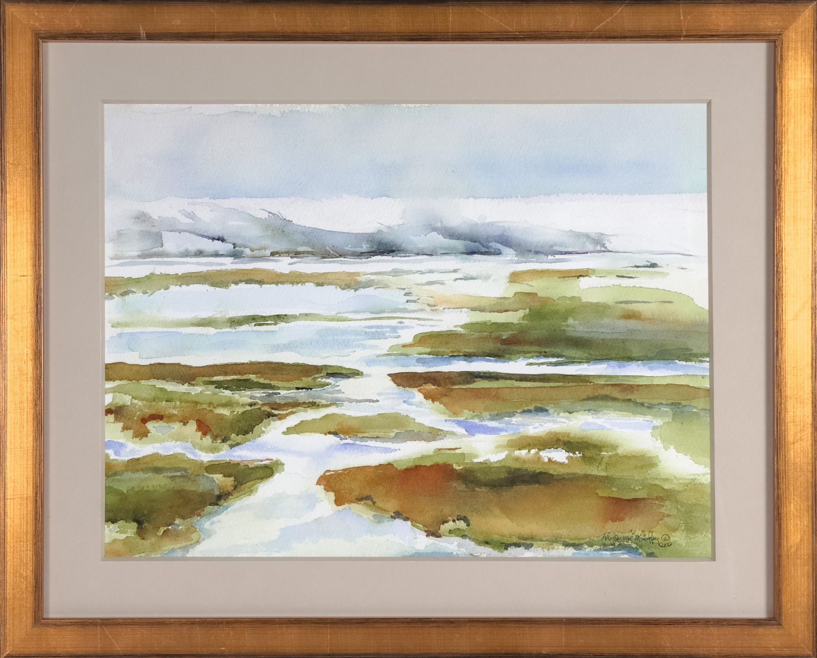 Dreamy Marsh Landscape <br>2006 Watercolor <br><br>#C7242