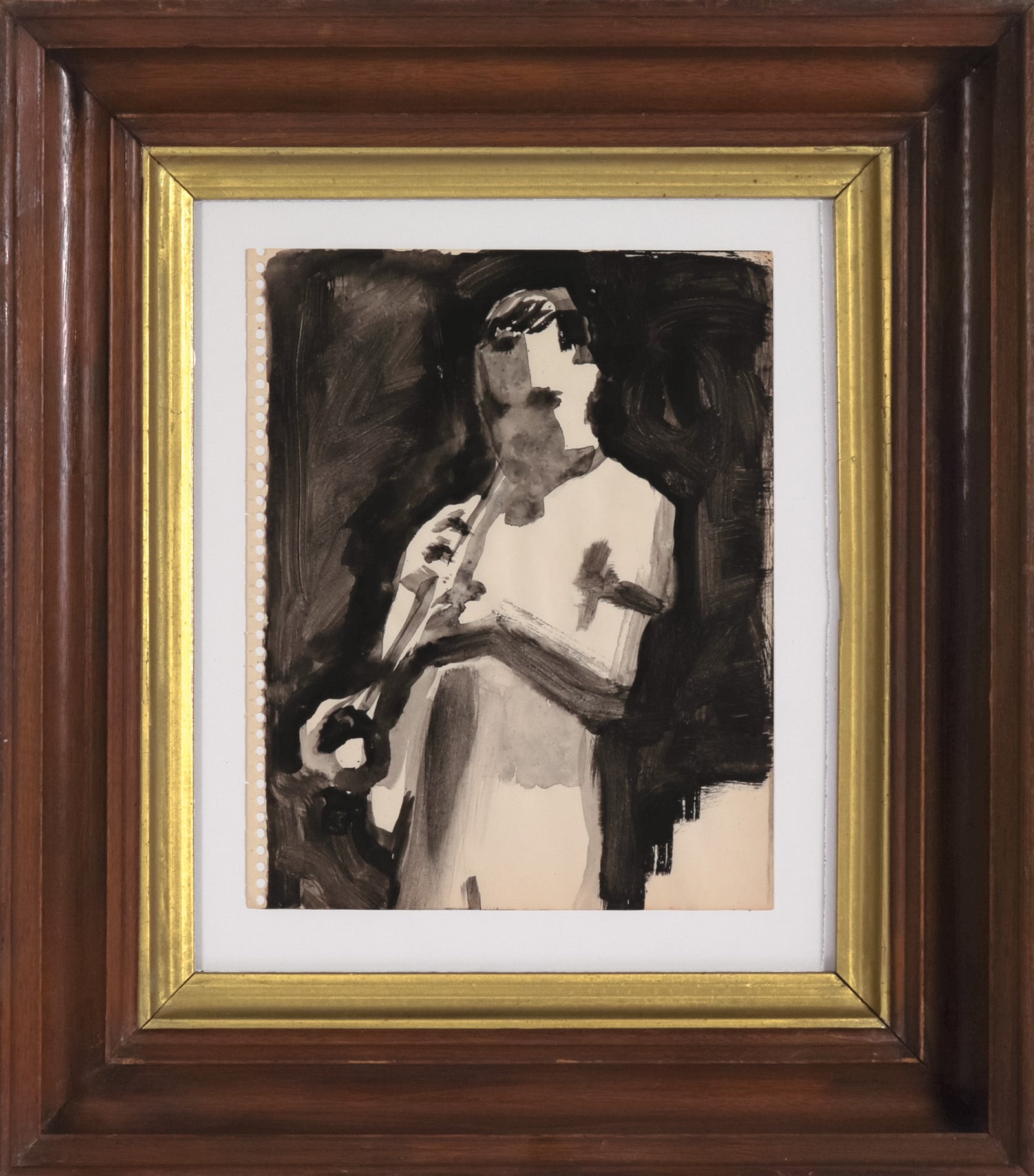 Studio 13 Clarinet Player <br>20th Century Ink on Paper <br><br>#C7286