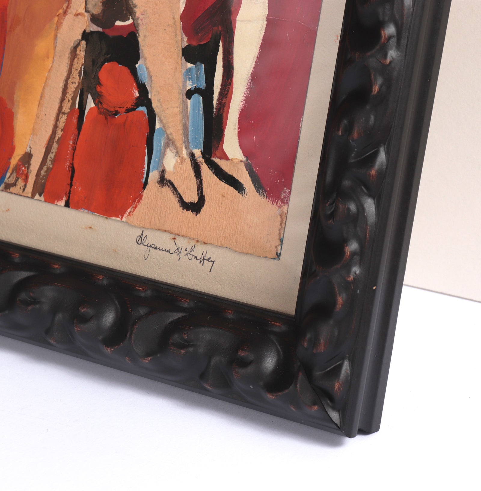 Warm Toned Figurative Collage <br>Mid Century Mixed Media Collage <br><br>#C7329