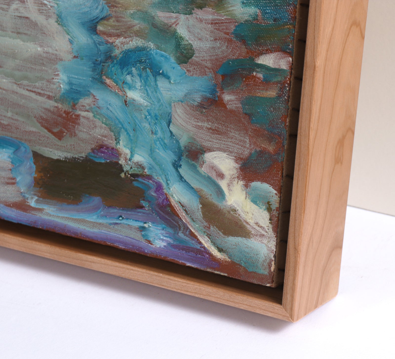 Abstracted Waves on Rocky Shores Seascape <br>20th Century Oil <br><br>#C7431