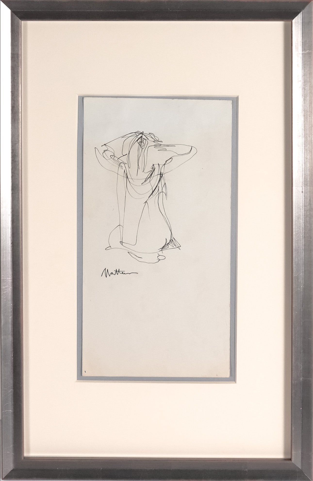 Abstracted Figure Drawing <br>20th Century Ink <br><br>#29248