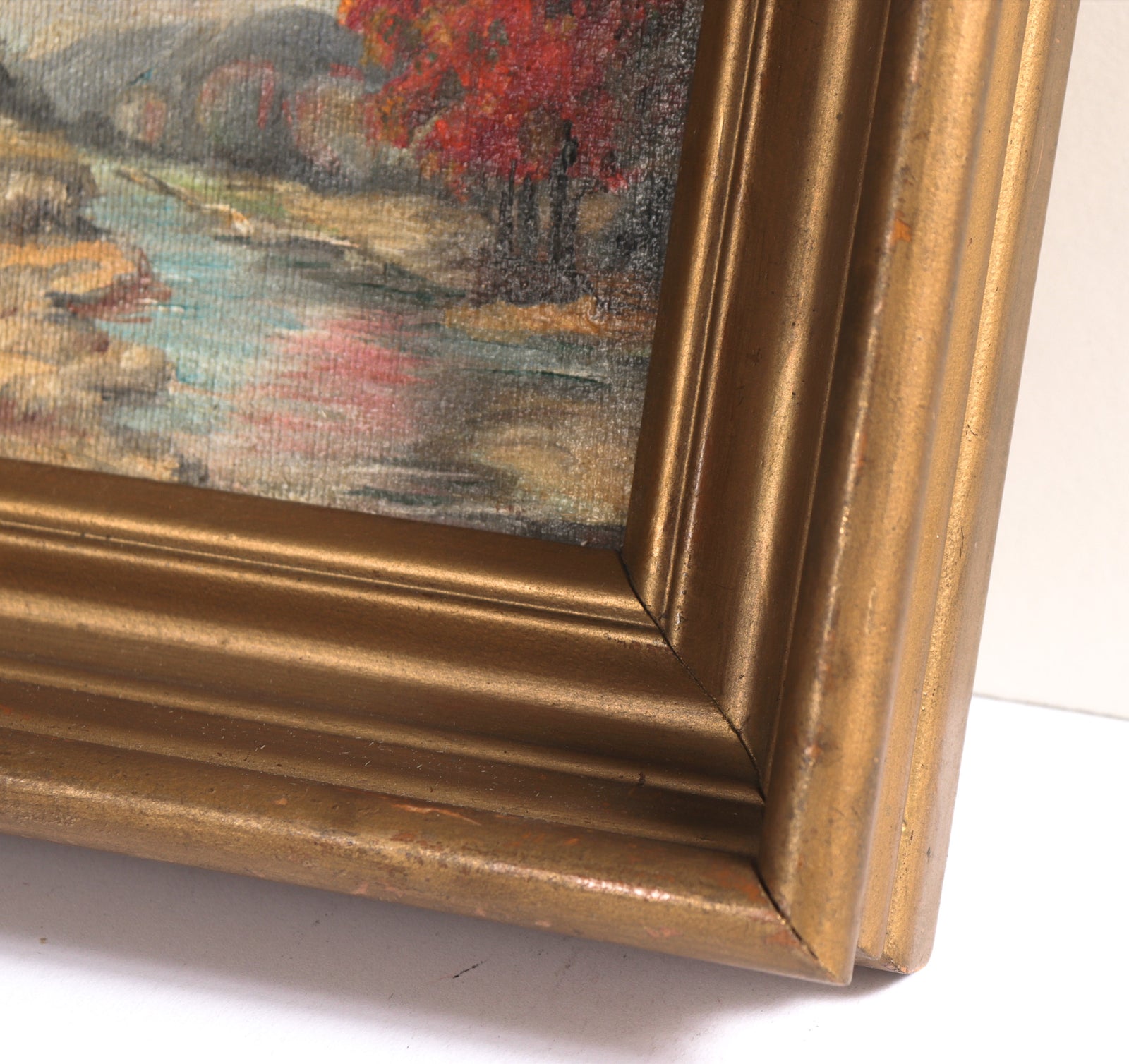 Moody Fall Landscape <br>Mid 20th Century Oil <br><br>#C7592