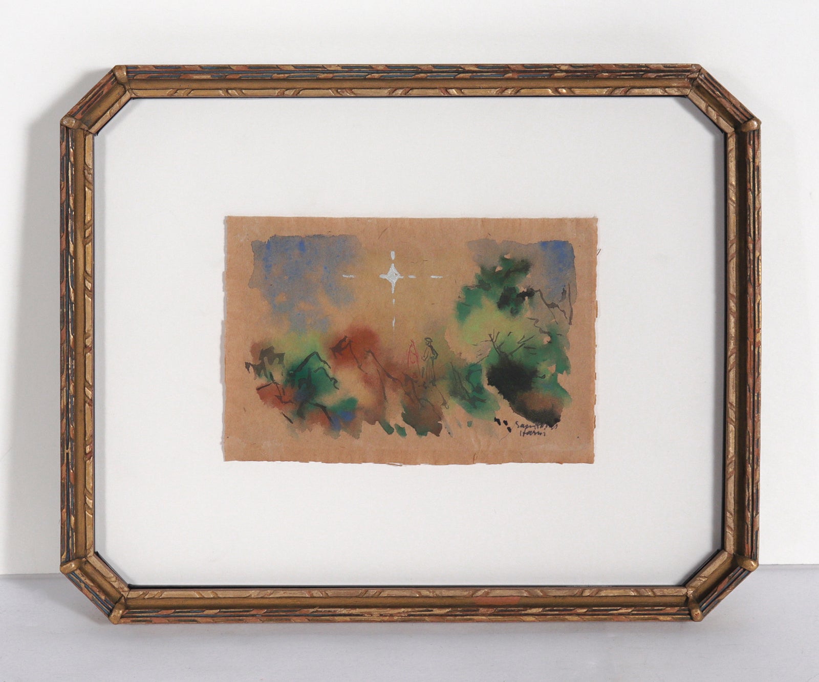 Bright Star Overhead <br>Mid 20th Century Watercolor <br><br>#C7628