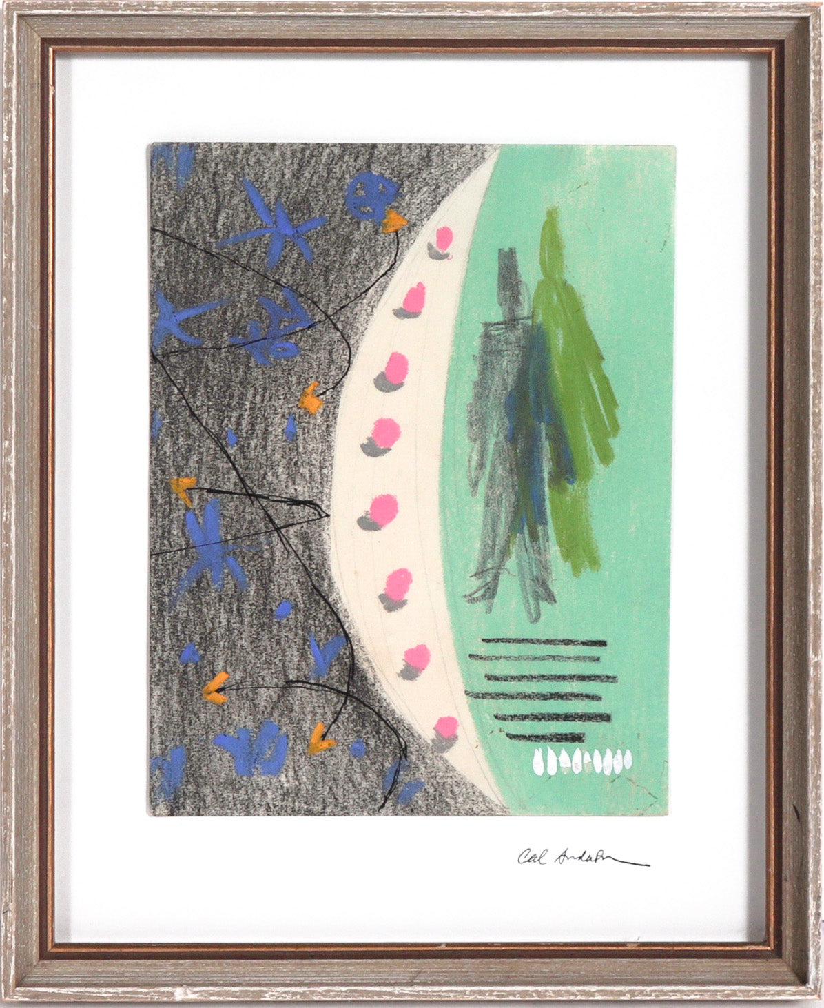 Abstract Advertisement Sketch <br>Mid 20th Century Pastel & Ink <br><br>#C7641