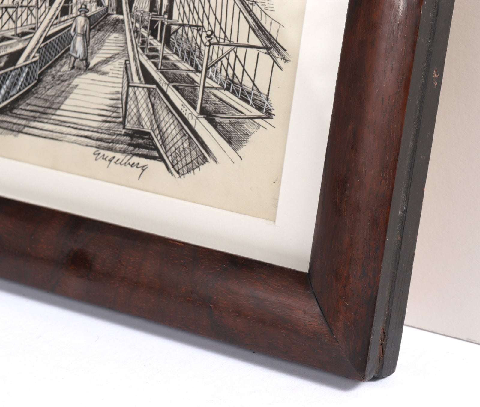 Brooklyn Bridge New Yorker Illustration <br>1930's Ink <br><br>#C7694