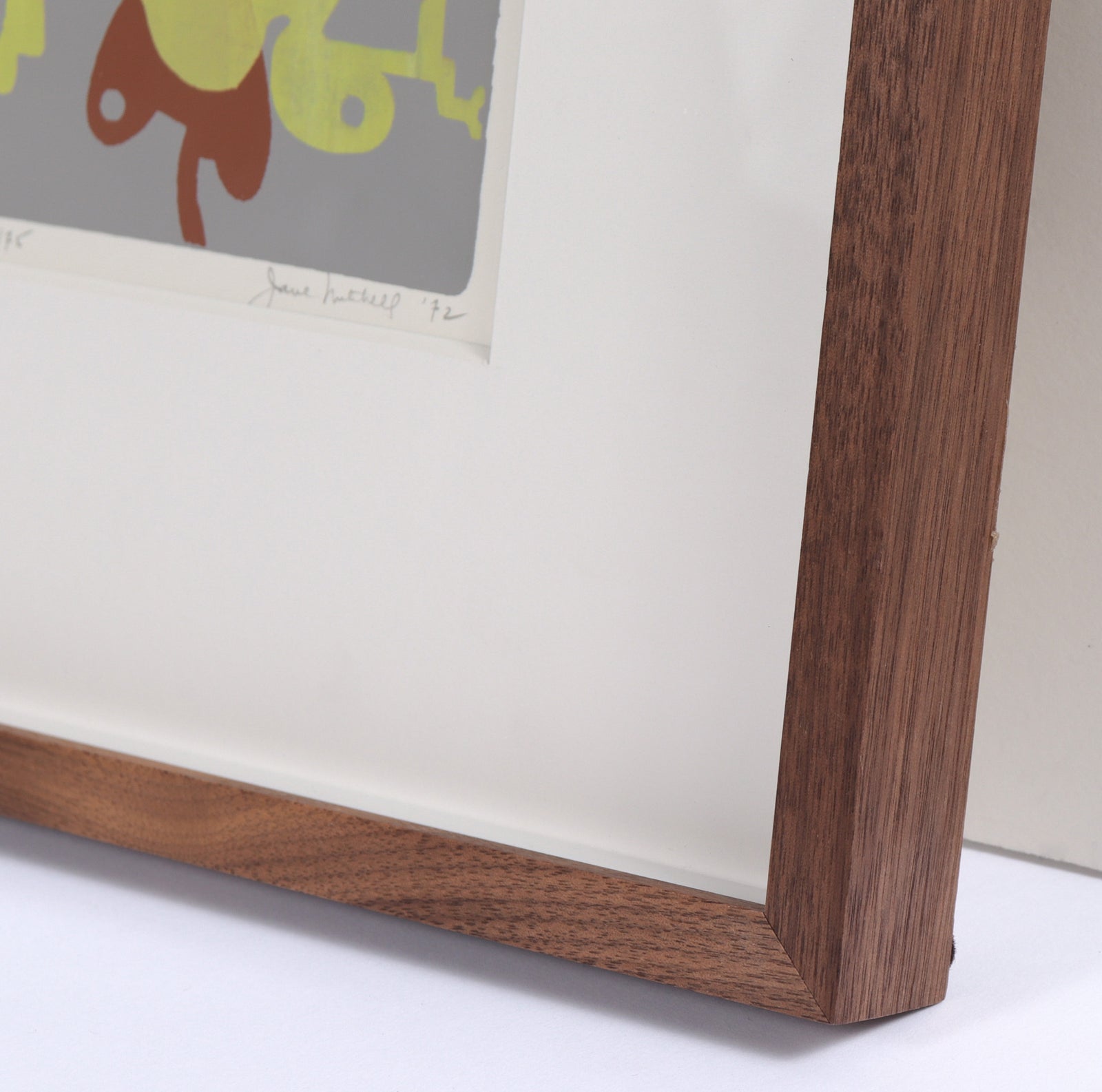 Abstract Shapes in Brick Red and Chartreuse <br>1972 Serigraph <br><br>#C7736