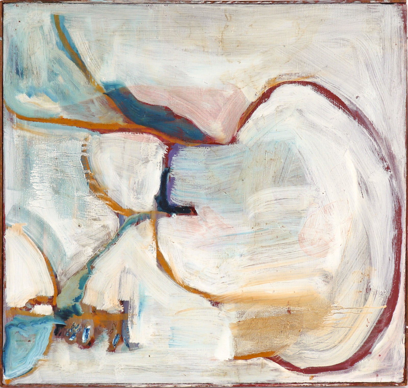 Subdued Flowing Abstract <br>Circa 1960 Oil <br><br>#C7768