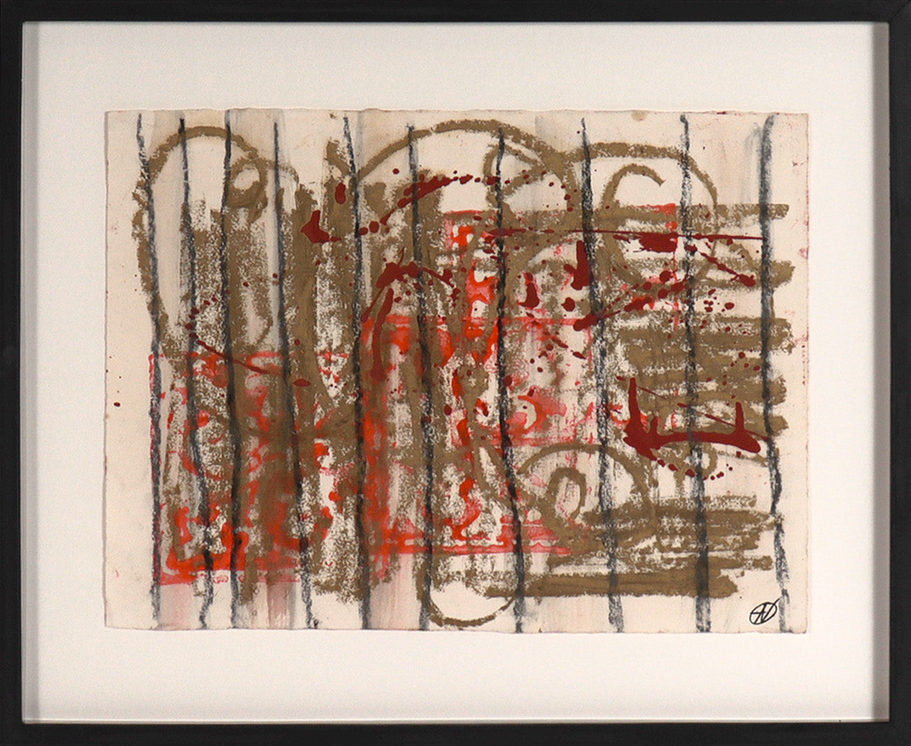 San Francisco Wrought Iron Gate Abstraction <br>1980's Mixed Media <br><br>#C8045