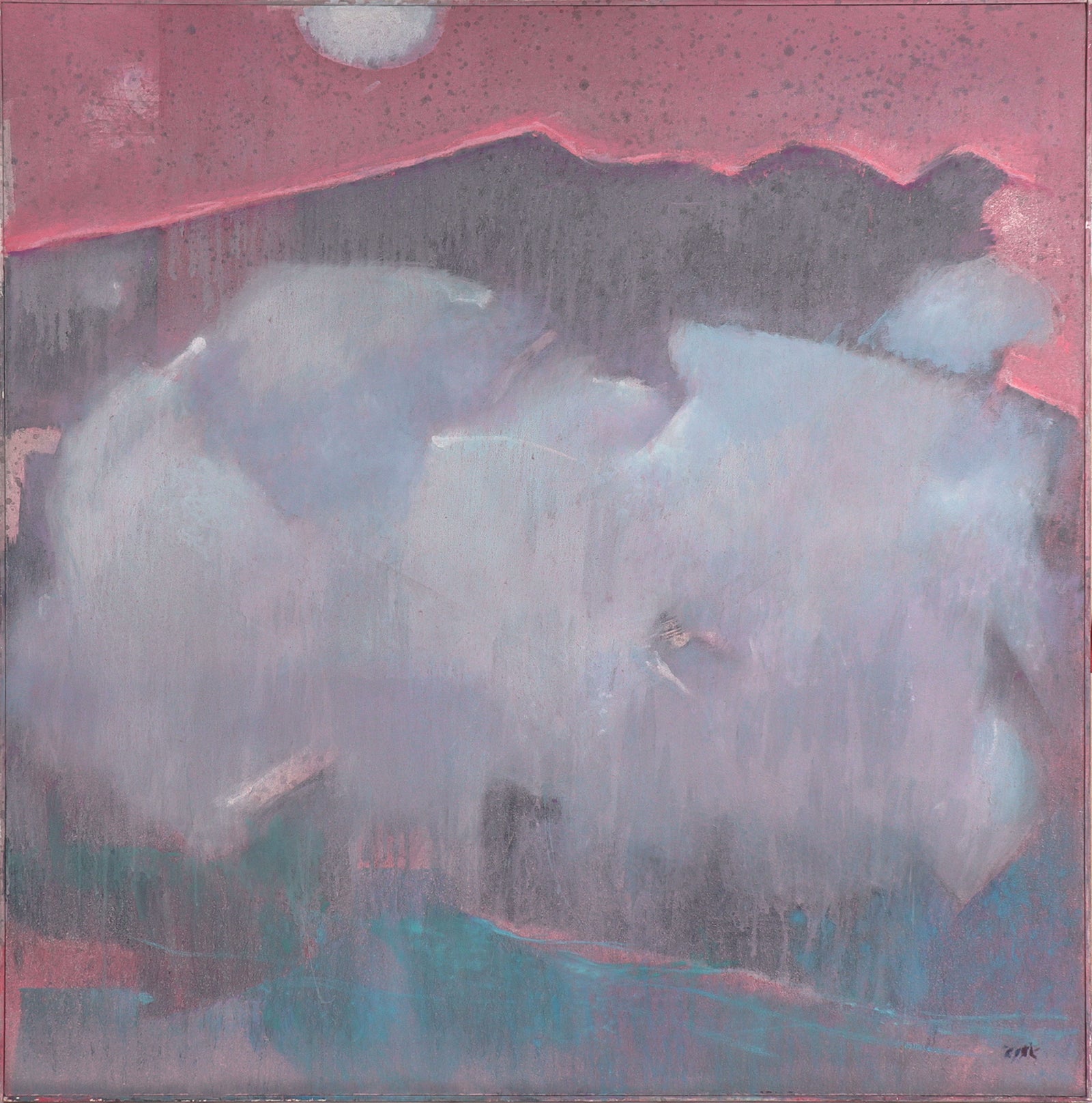 Cloudy Mountain Abstract <br>20th Century Oil <br><br>#C8110