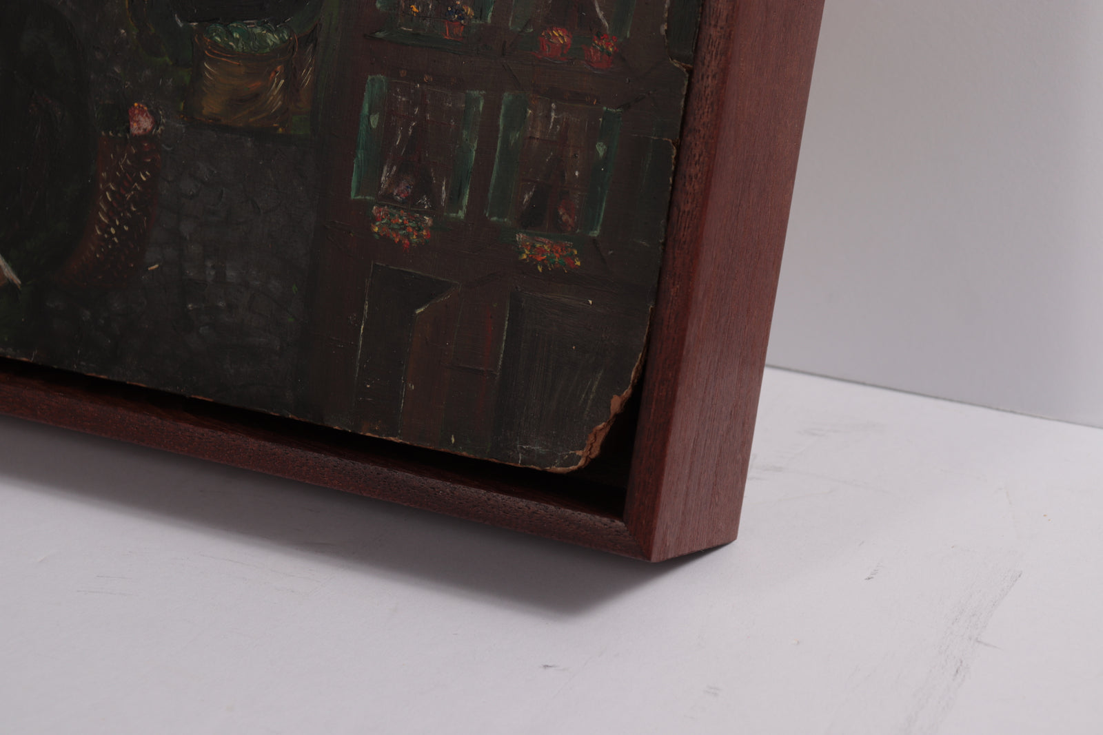 Vegetable Market in the Town Square <br>1940s Oil <br><br>#C8234