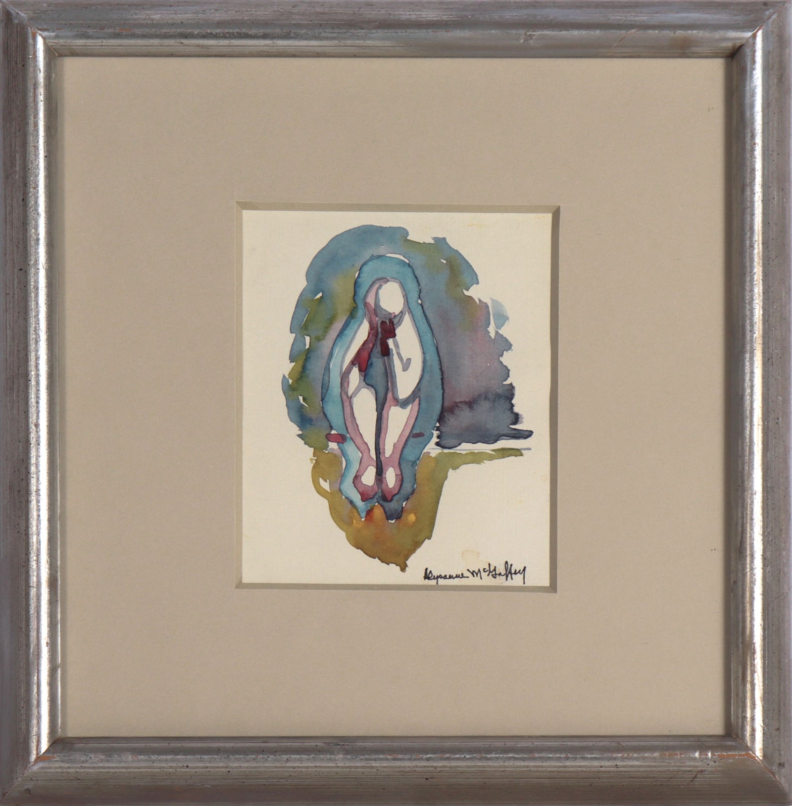 Seated Bay Area Figure <br>20th Century Watercolor <br><br>#C8406