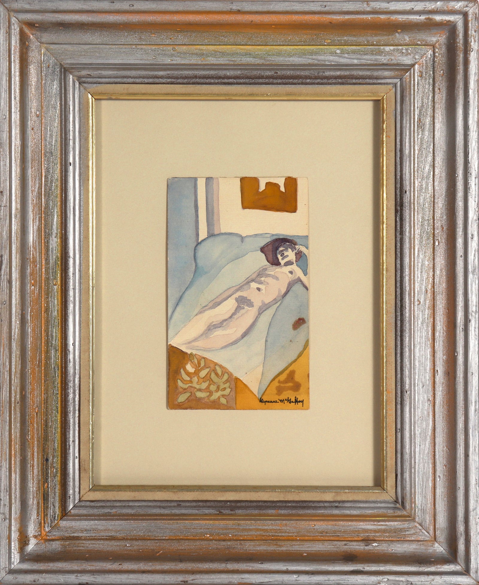 Lounging Bay Area Figurative Nude <br>20th Century Watercolor <br><br>#C8408