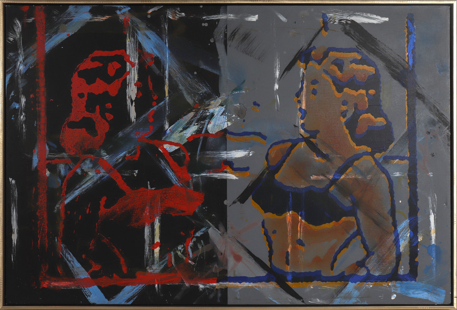 Woman & Reflection <br>Late 20th Century Acrylic <br><br>#C8484