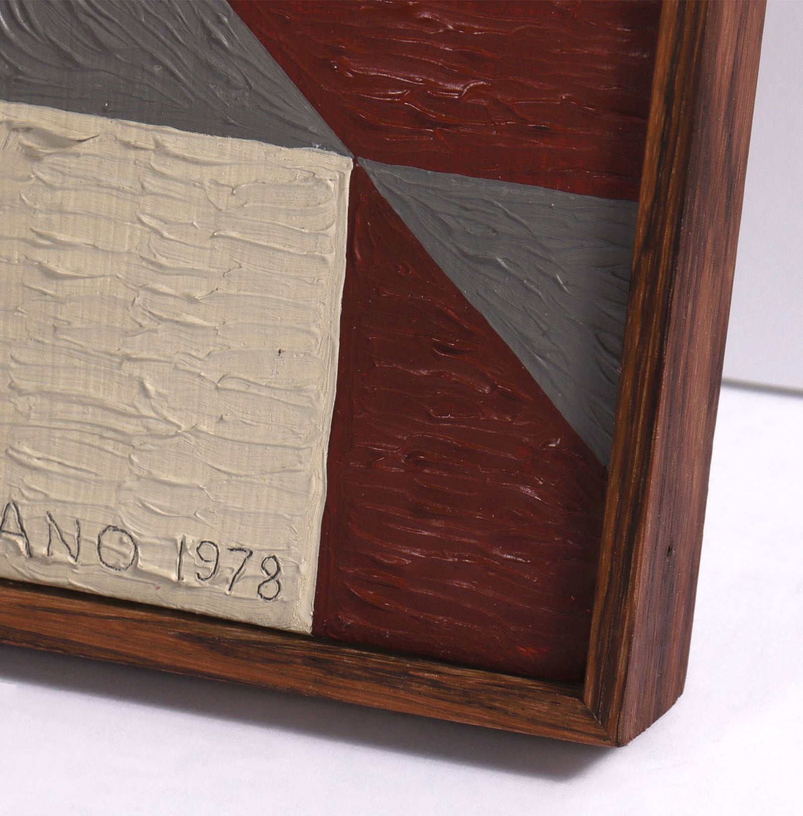 Surrealist Museum Scene <br>1978 Acrylic on Wood <br><br>#C8501