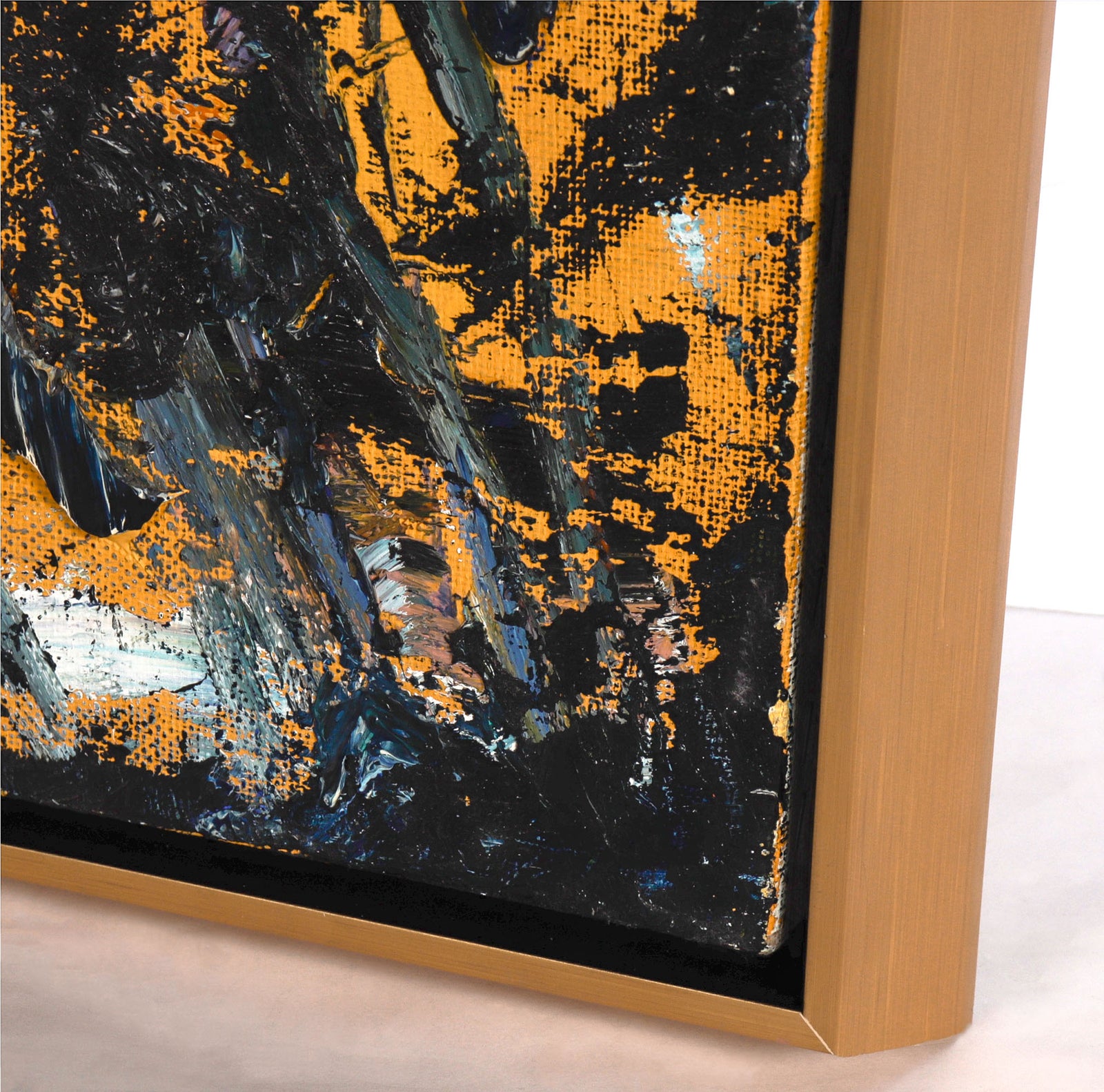 Abstract Expressionist Oil in Blue & Orange, 20th Century <br><br>#C8541