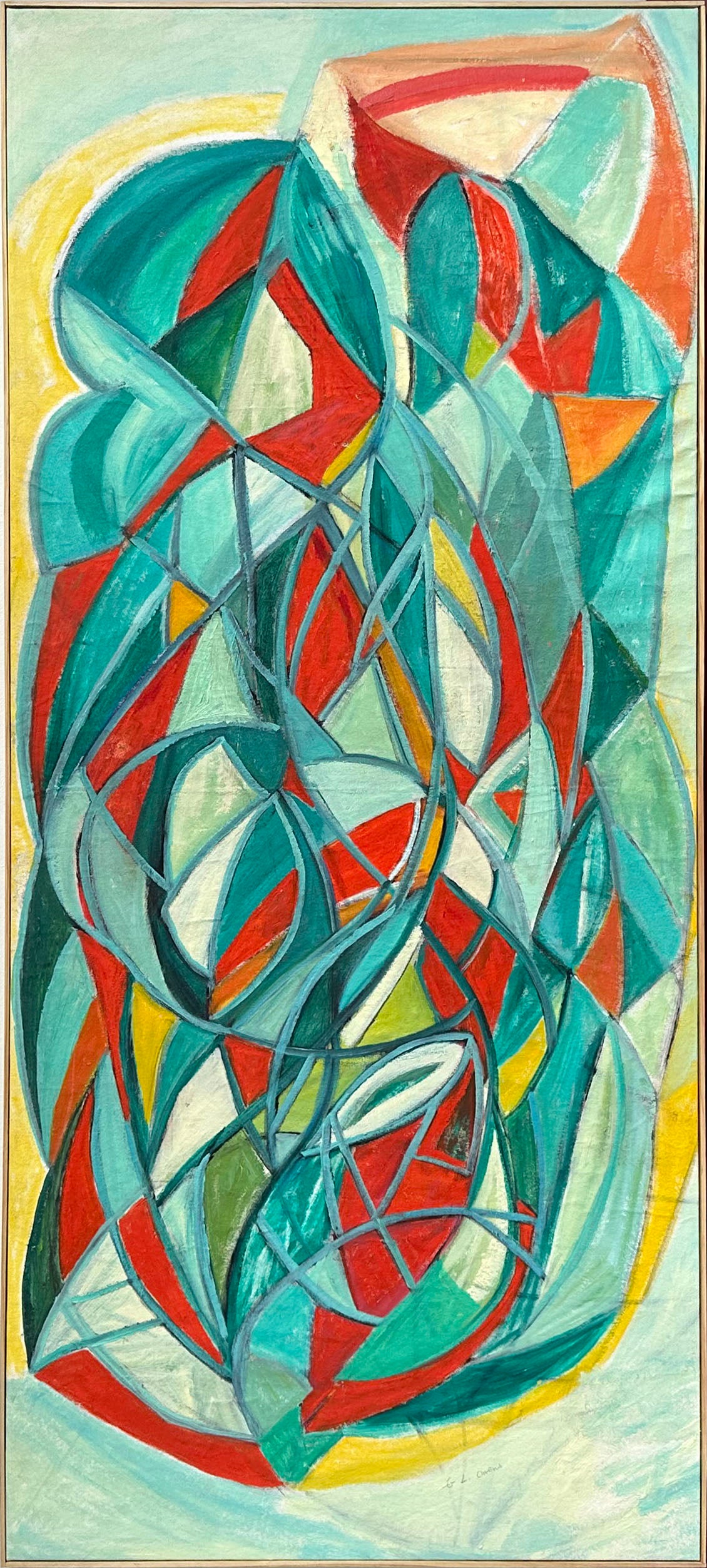 Cubist Abstract <br>20th Century Oil <br><br>#C8910