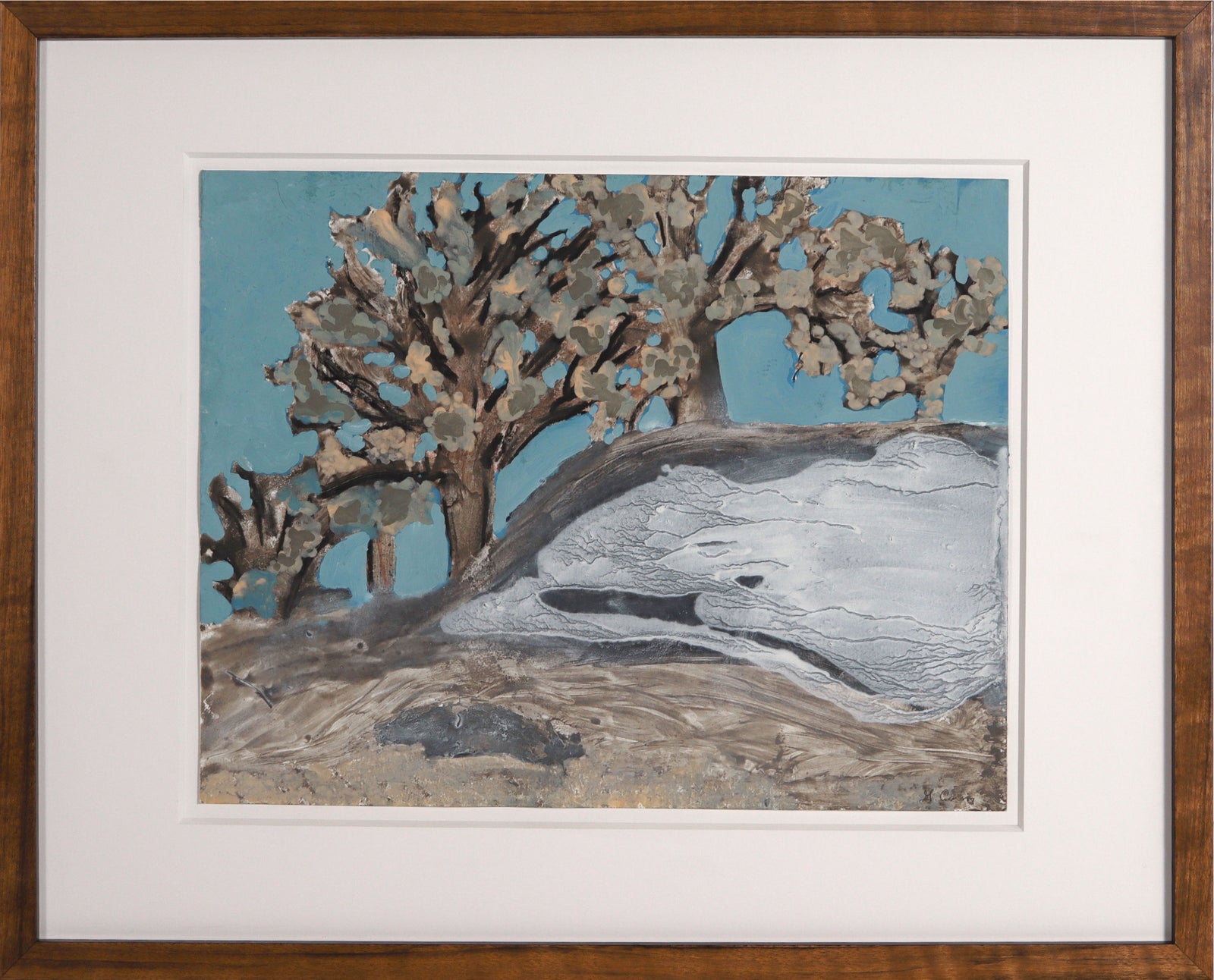 Trees on the Hillside <br>2011 Oil on Paper <br><br>#C5556