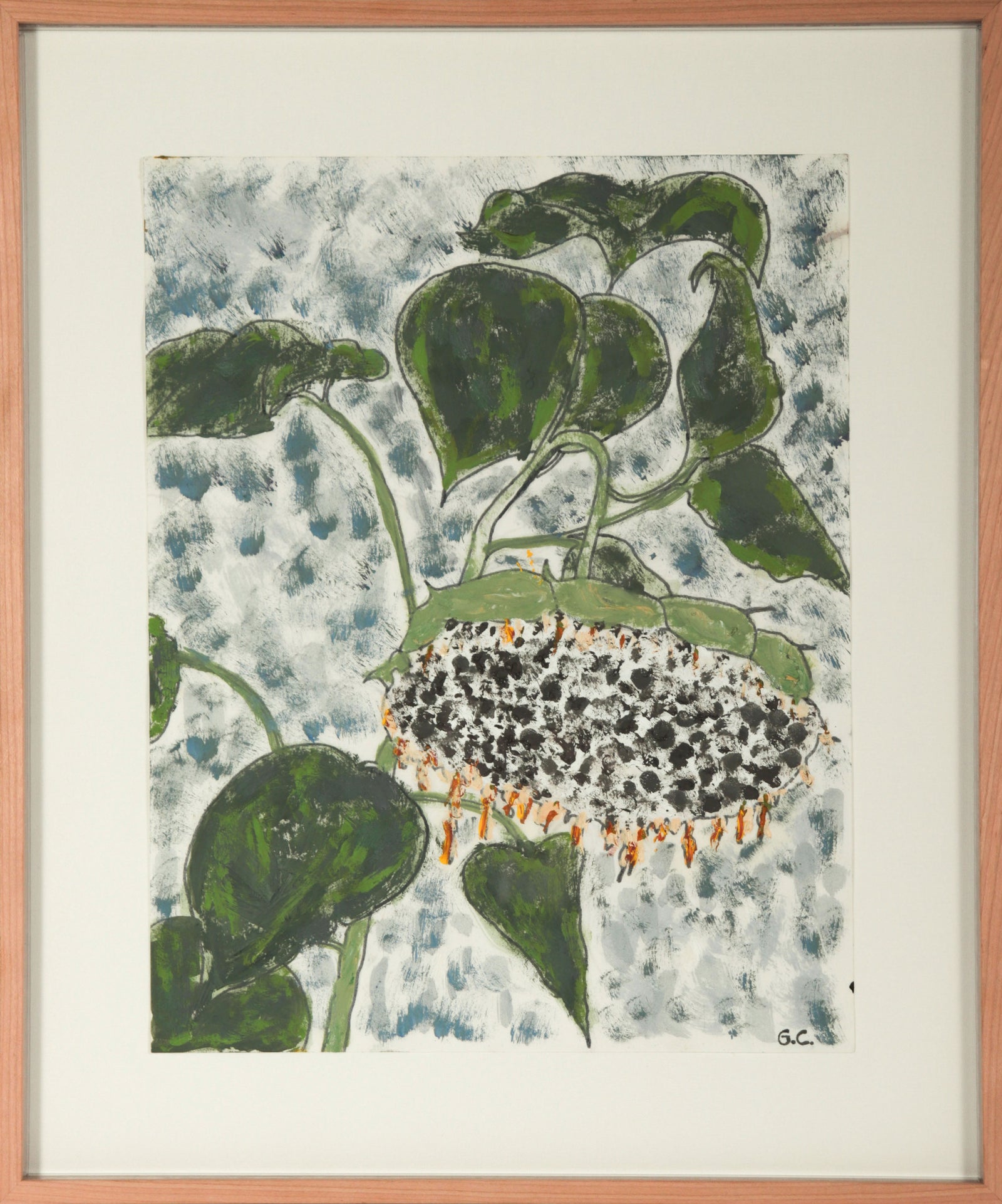 <i>Sunflower</i> <br>2025 Oil & Ink on Paper <br><br>#C9065