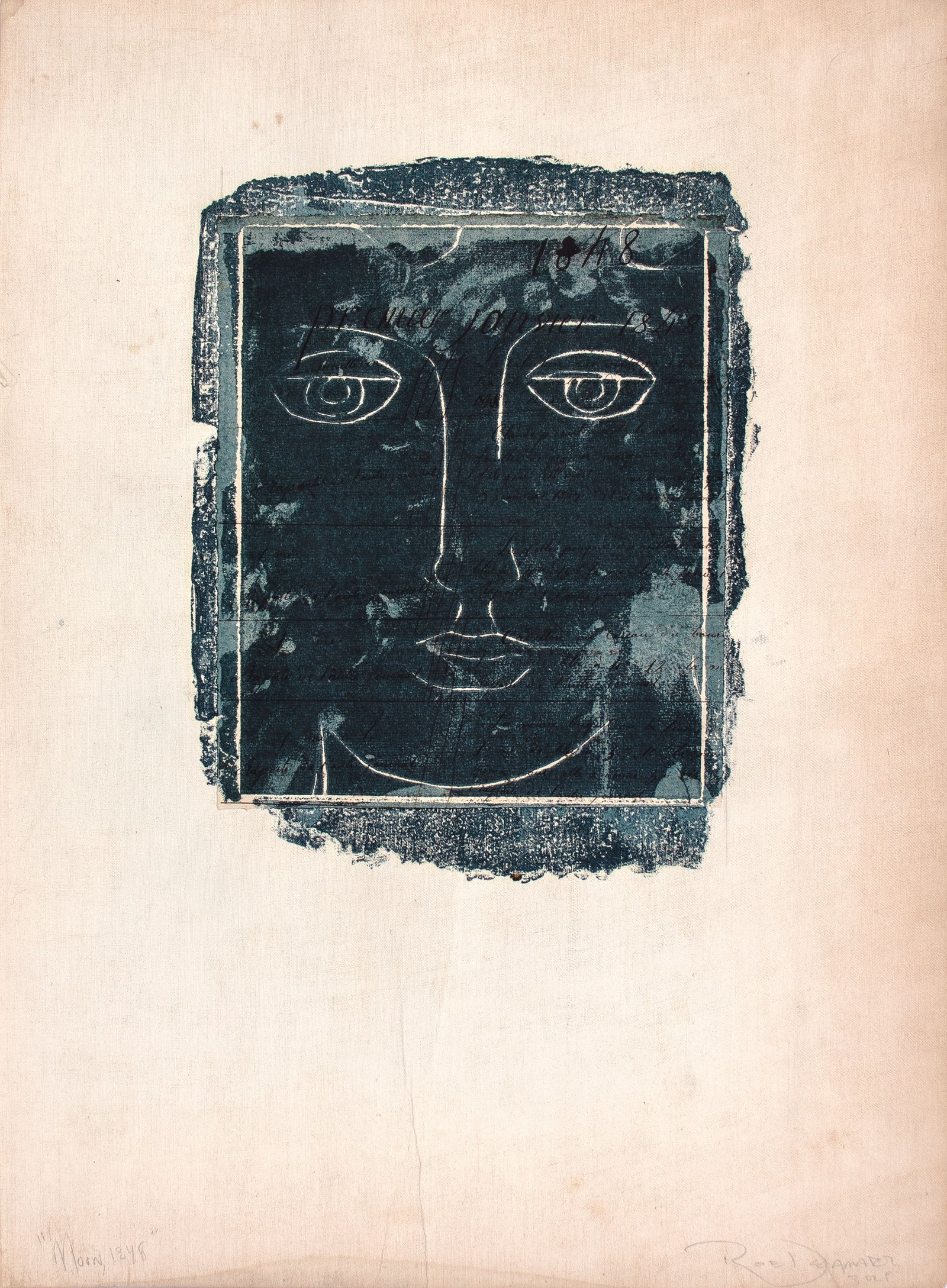 <i>Moon, 1848</i> <br>2025 Monotype on Antique French Canvas Paper <br><br>#C9140