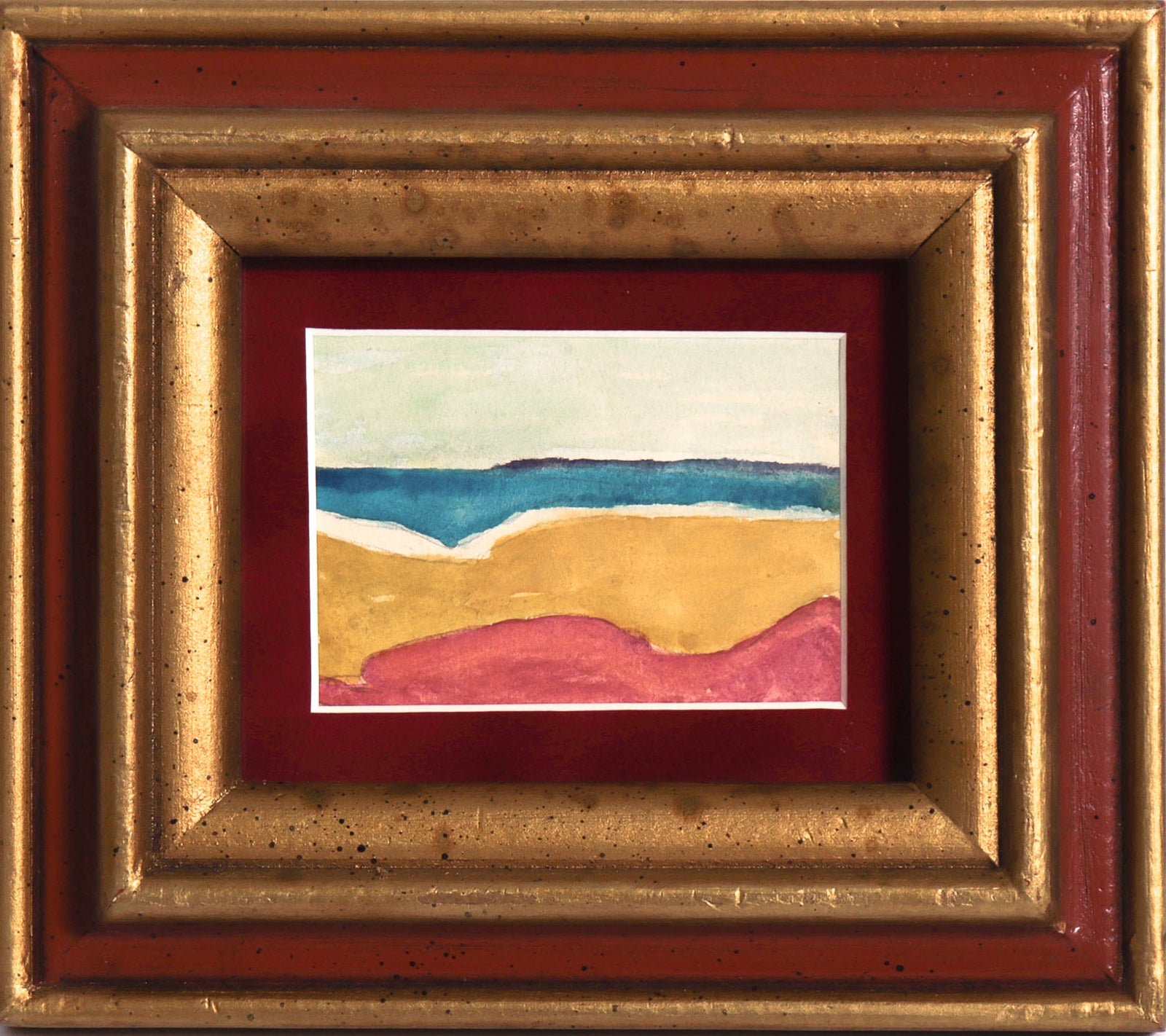 Abstracted Coastline Scene <br>20th Century Watercolor <br><br>#C9146