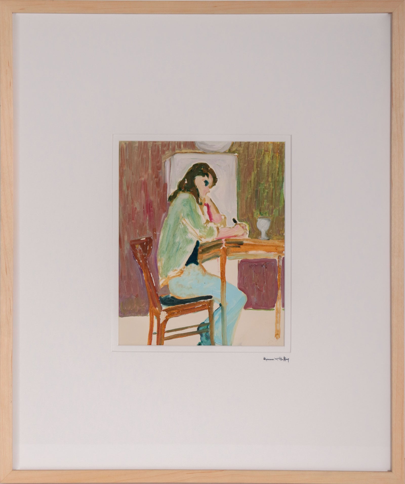 Woman in Contemplation <br>1960s Distemper <br><br>#D0134