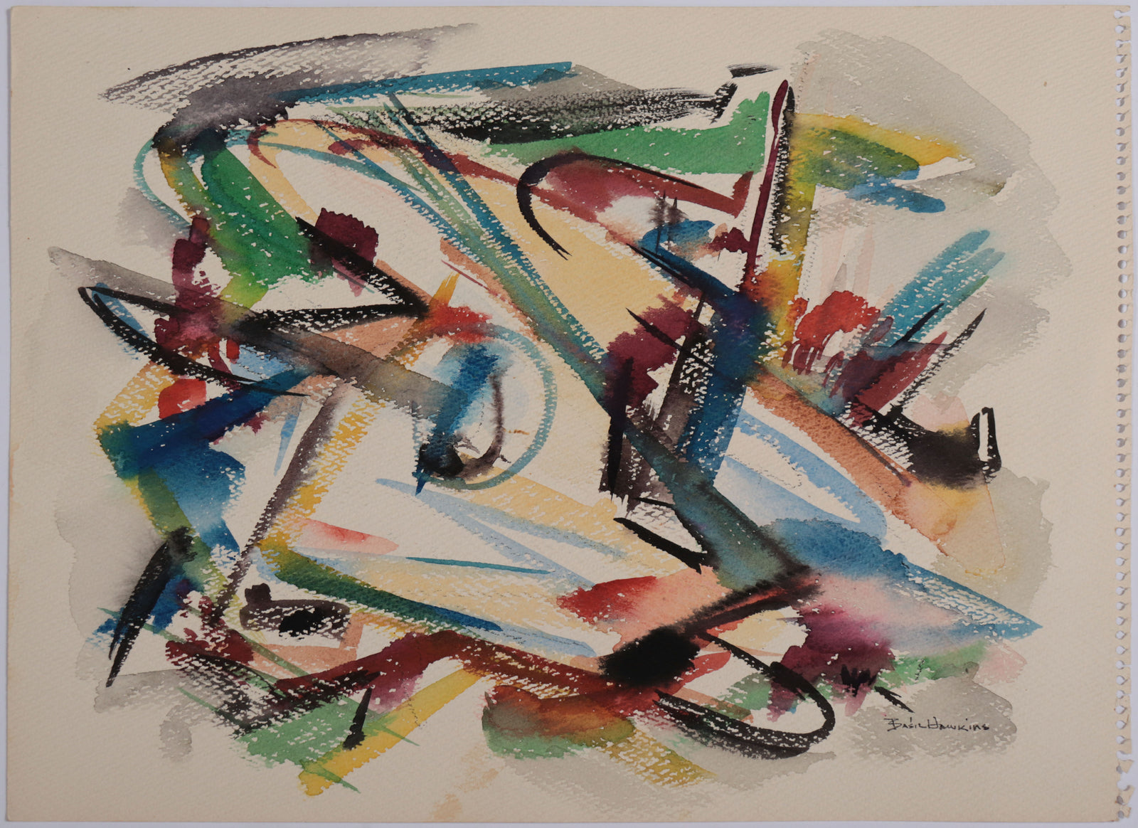 Lyrical Landscape Abstraction <br>1950s Watercolor <br><br>#D0186
