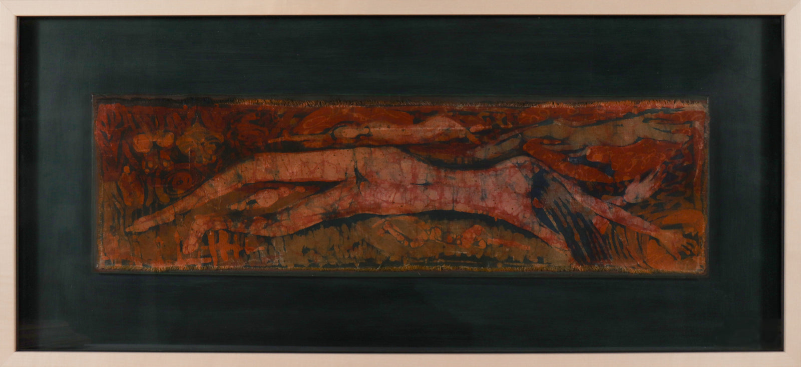 <i>Reclining Figure</i> <br>1960s Batik on Fabric <br><br>#D0345