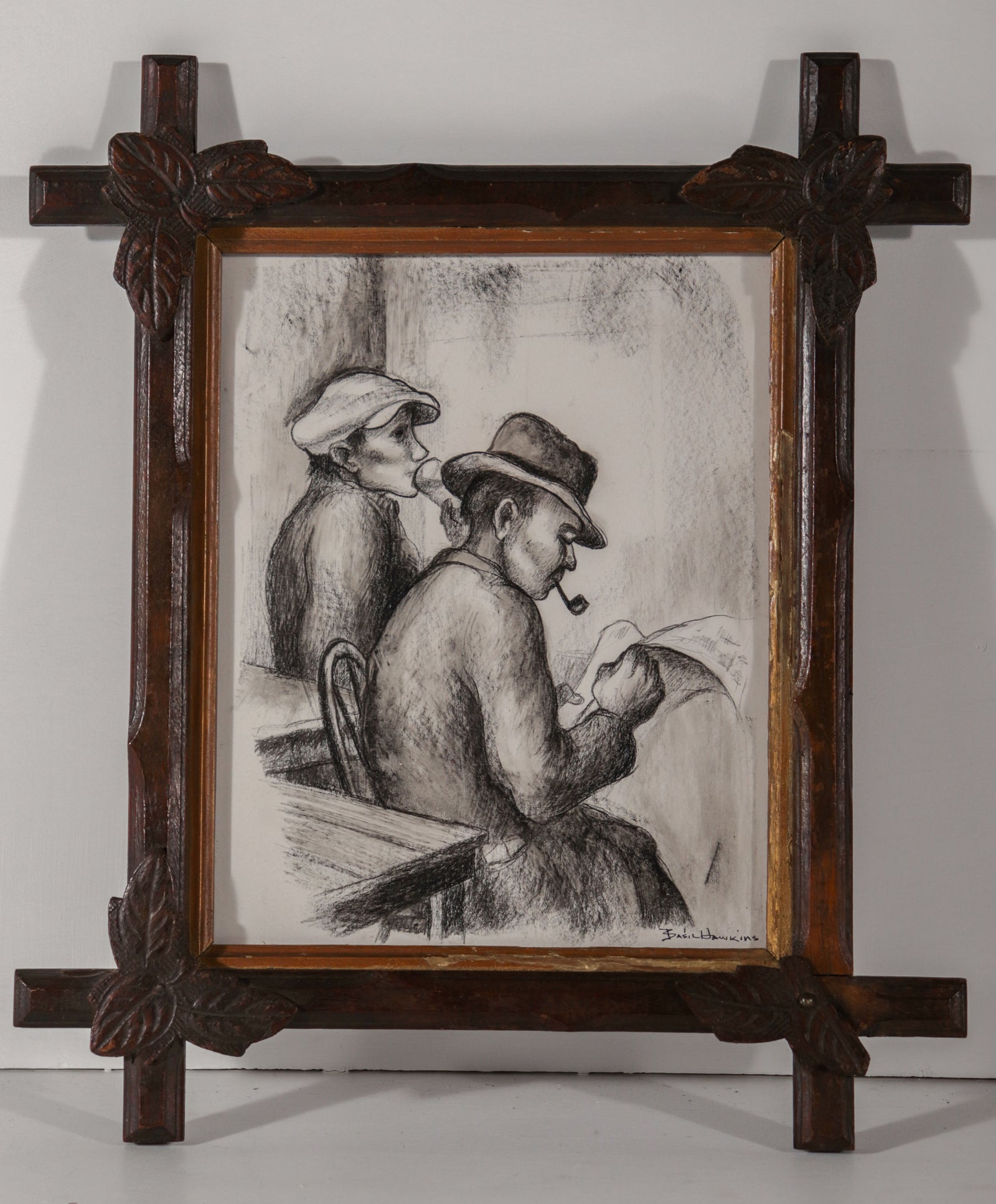 WPA Era Scene <br>1930-40s Grease Pencil <br><br>#D0363