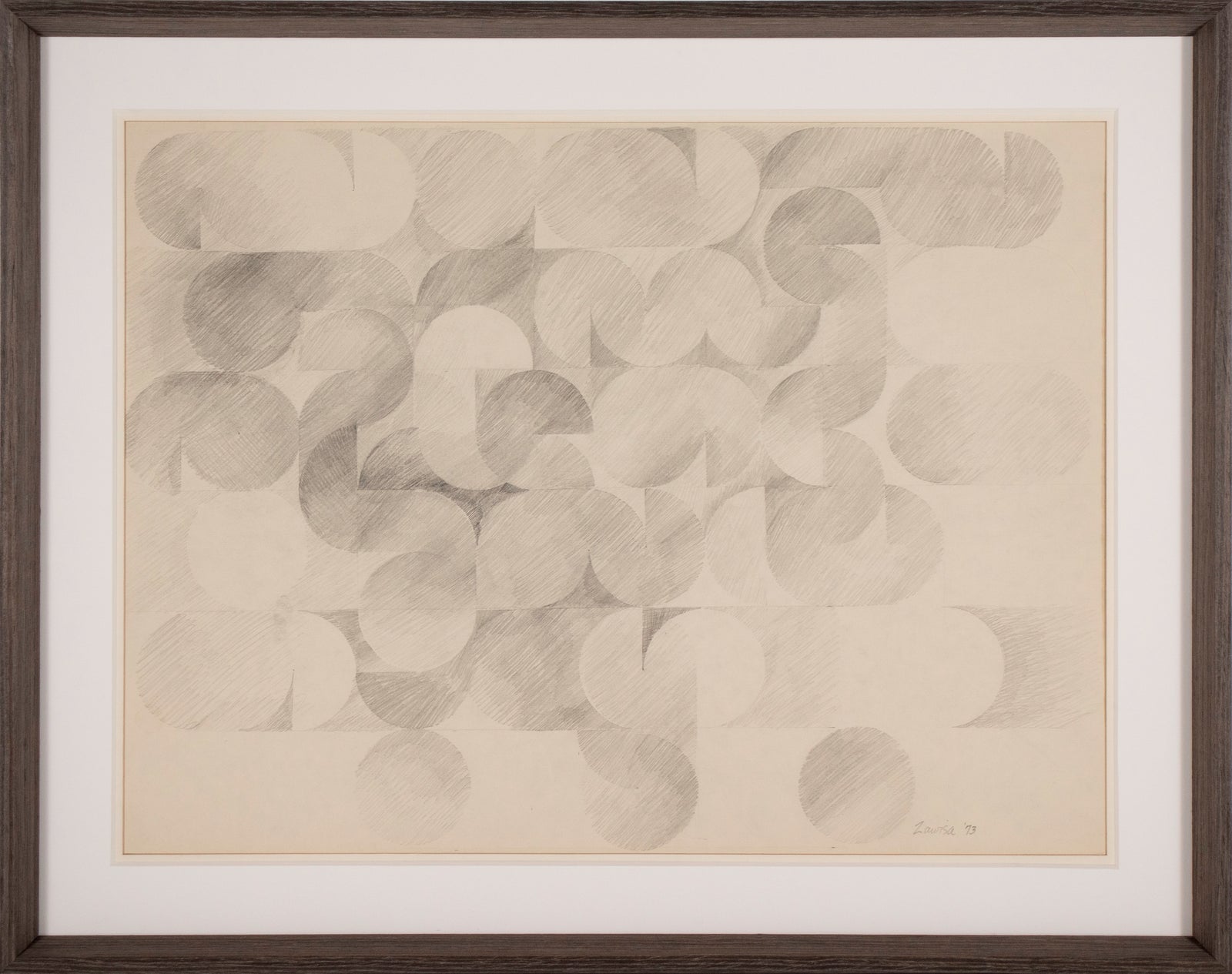 Monochrome Geometric Abstract <br>1973 Graphite <br><br>#D1207