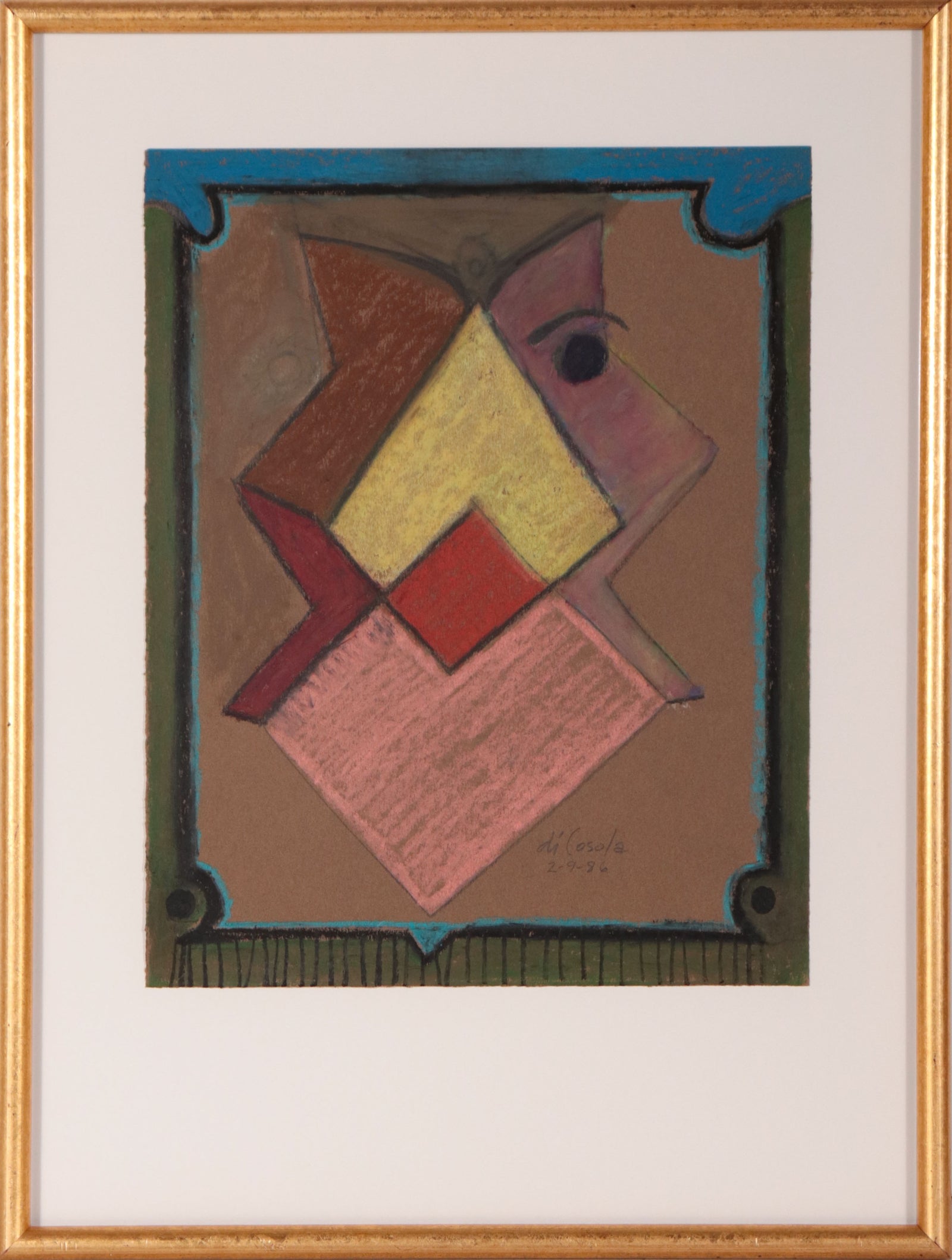 Colorful Abstract <br>1986 Pastel & Graphite <br><br>#D1279