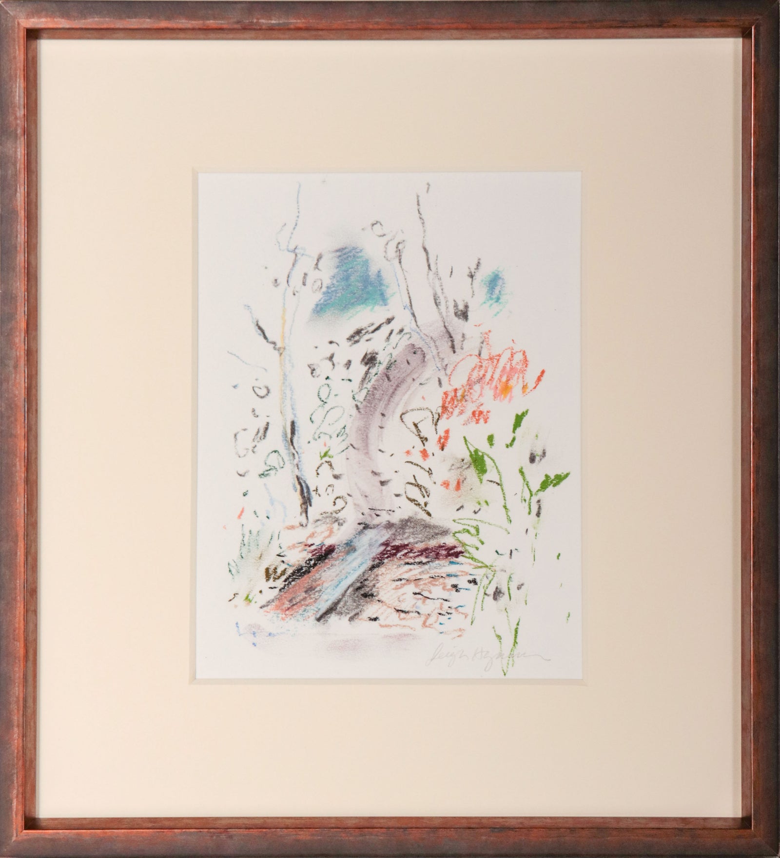 Earthy Abstracted Landscape <br>Late 20th Century Pastel <br><br>#D1332