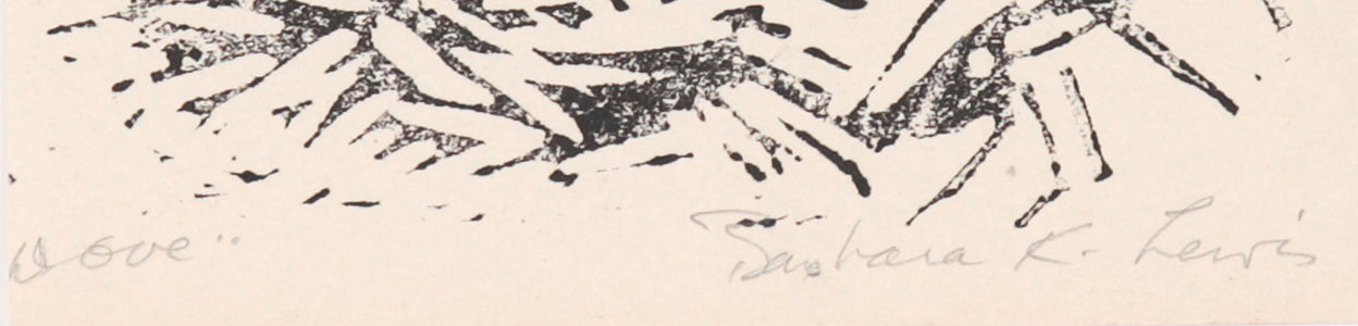 <I>Dove</I> <br>20th Century Linoleum Block Print<br><br>#C4427