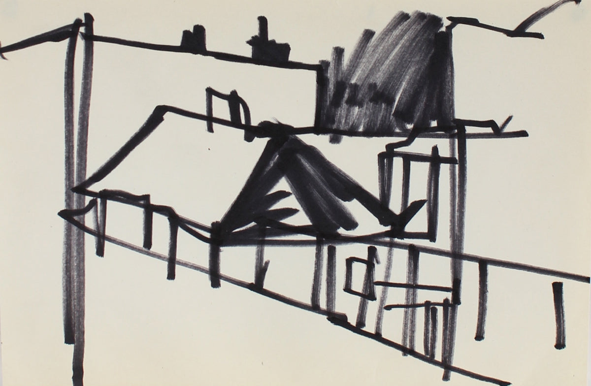 Minimalist City Skyline&lt;br&gt;Felt Pen, 1959&lt;br&gt;&lt;br&gt;#0245