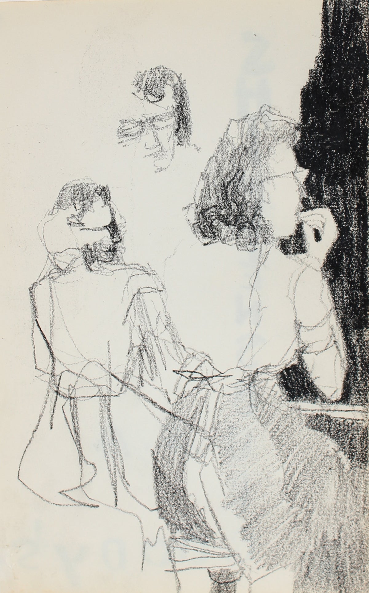 Petite Female Figurative Study&lt;br&gt;Charcoal, 1950-60s&lt;br&gt;&lt;br&gt;#0294