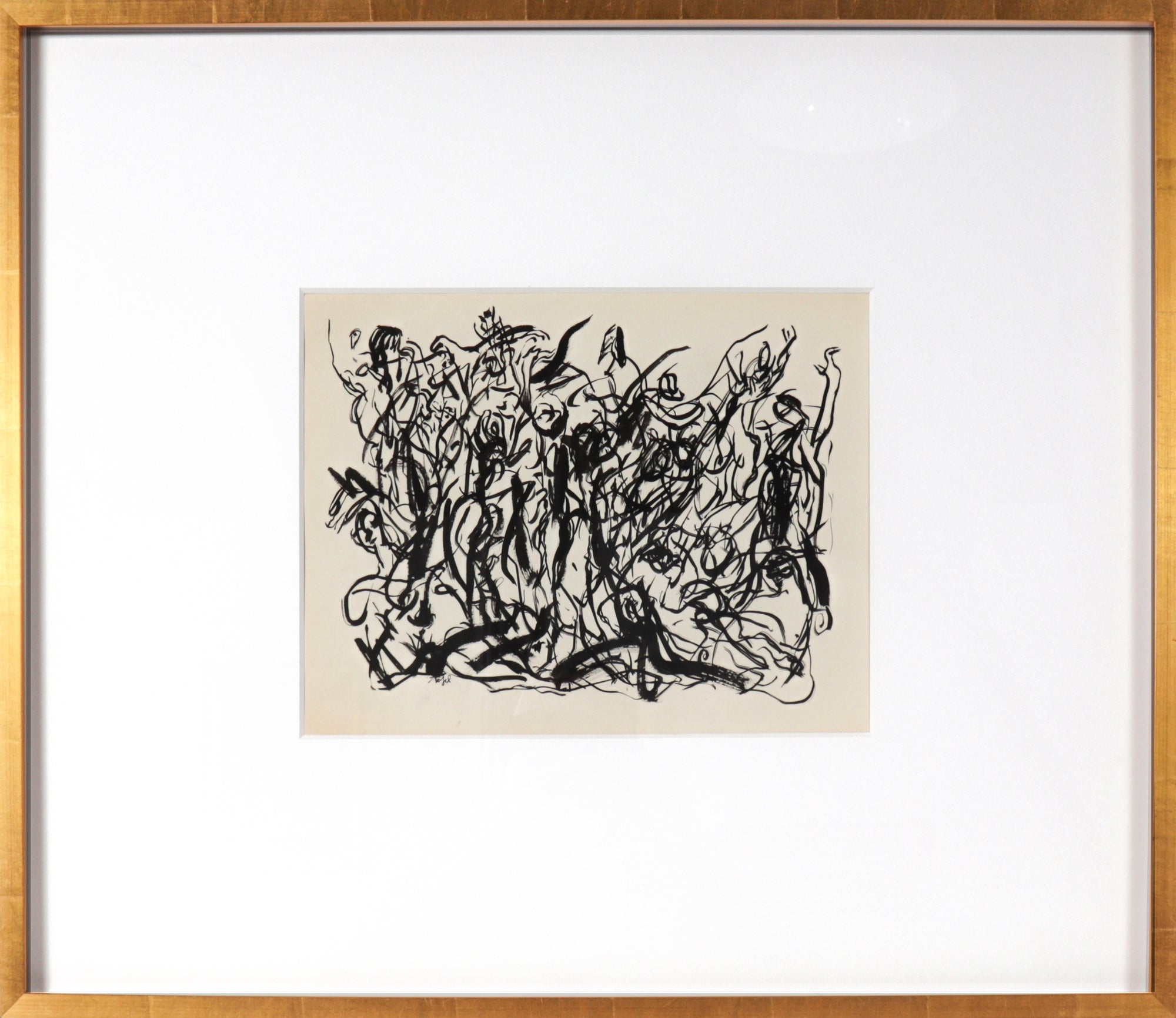 Surrealist Monochromatic Abstraction<br> 20th C. Ink Wash<br><br> #11815