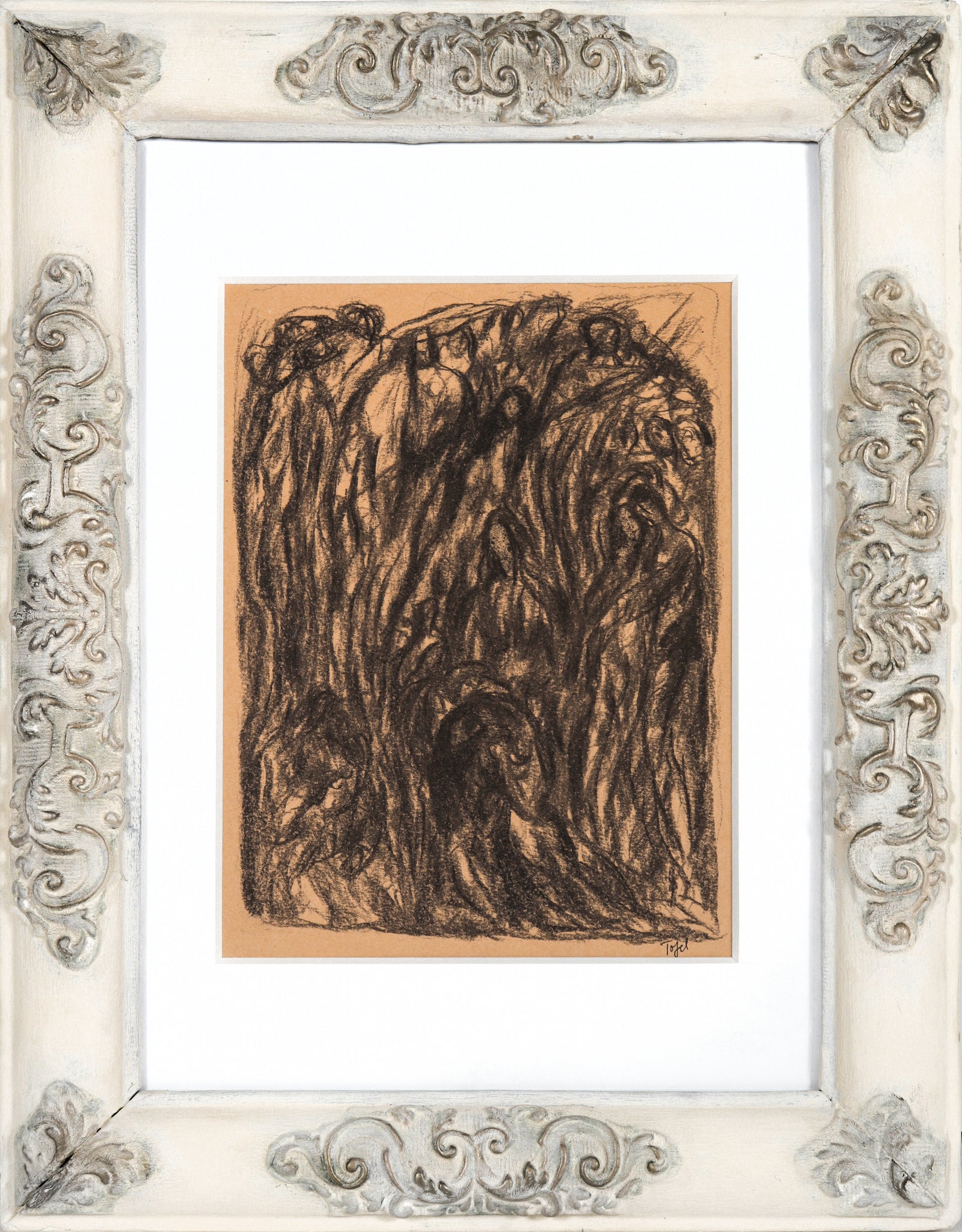 Expressionist Figurative Abstract <br>20th Century Charcoal <br><br>#11934