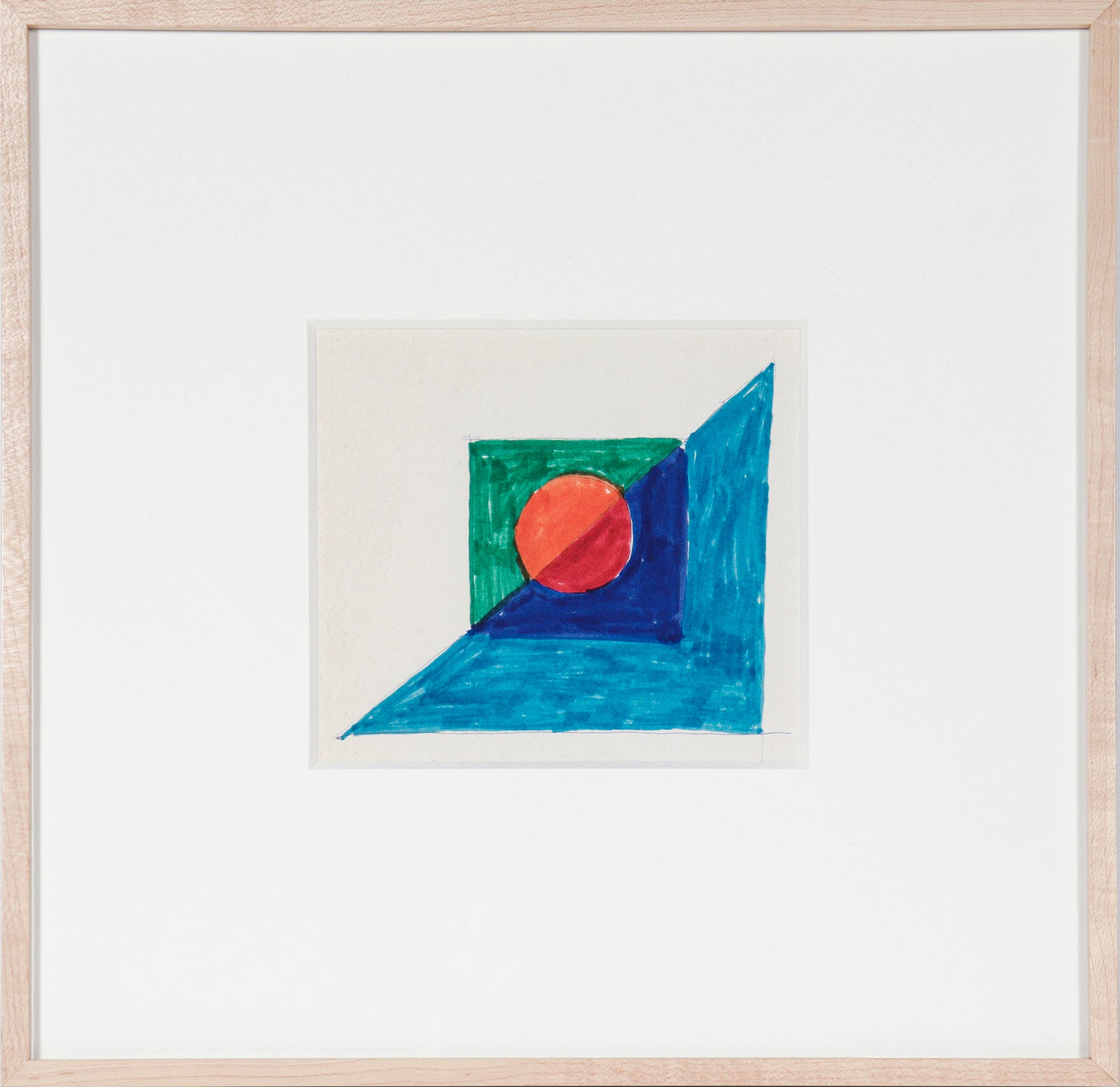 Geometric Abstract Study <br>Mid Century Pen & Ink <br><br>#24318