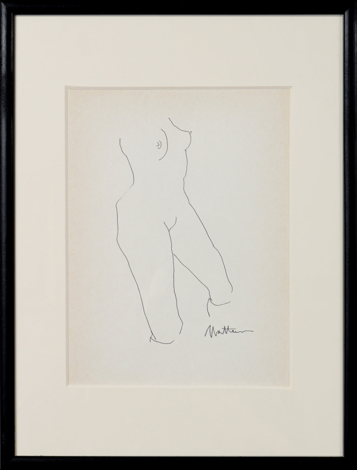 Minimalist Abstracted Nude&lt;br&gt; 1989 Ink &lt;br&gt;&lt;br&gt;#29779